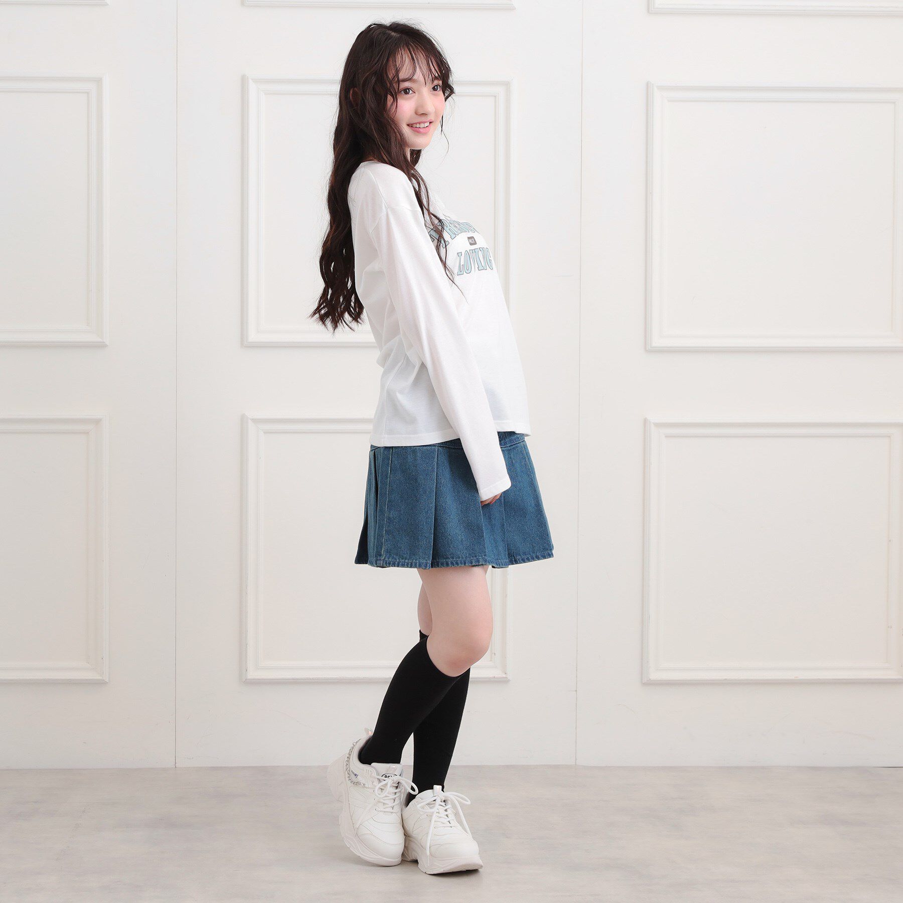 PINK-latte「【プチプラ】カレッジロンT」|Tシャツ・カットソー|