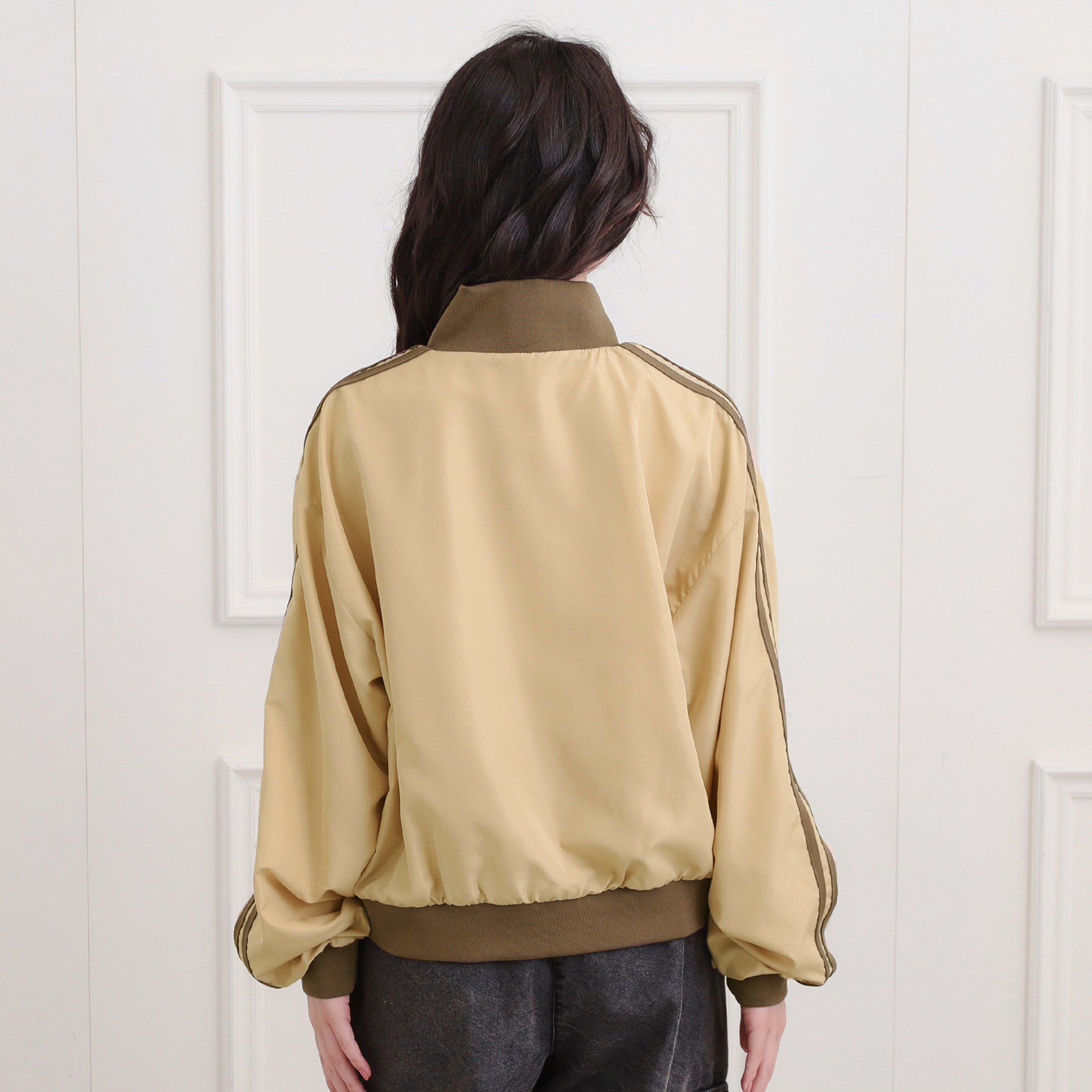 PINK-latte「ライントラックジャケット」|ブルゾン・スタジャン|