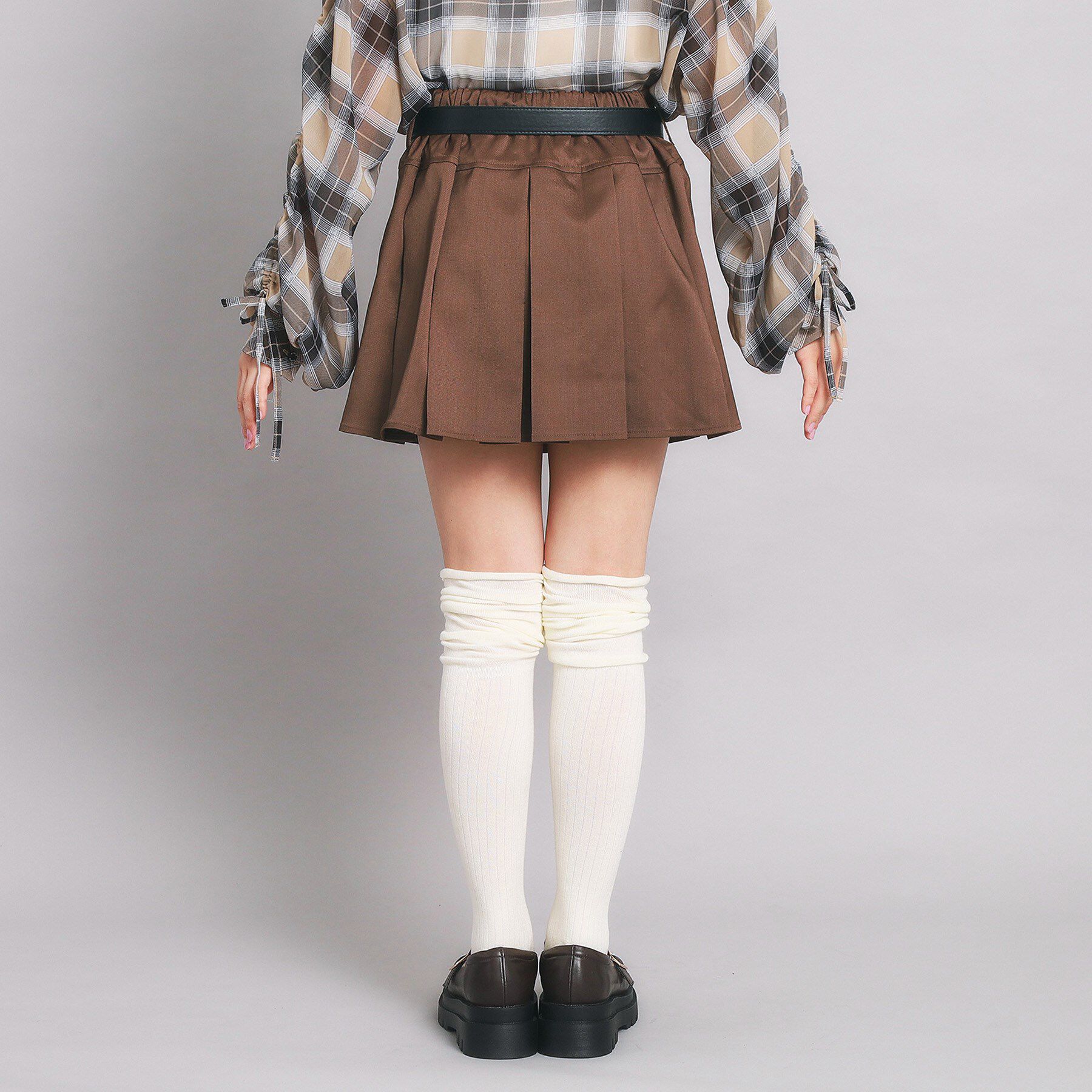 PINK-latte「ベルト付プリーツスカート」|スカート|
