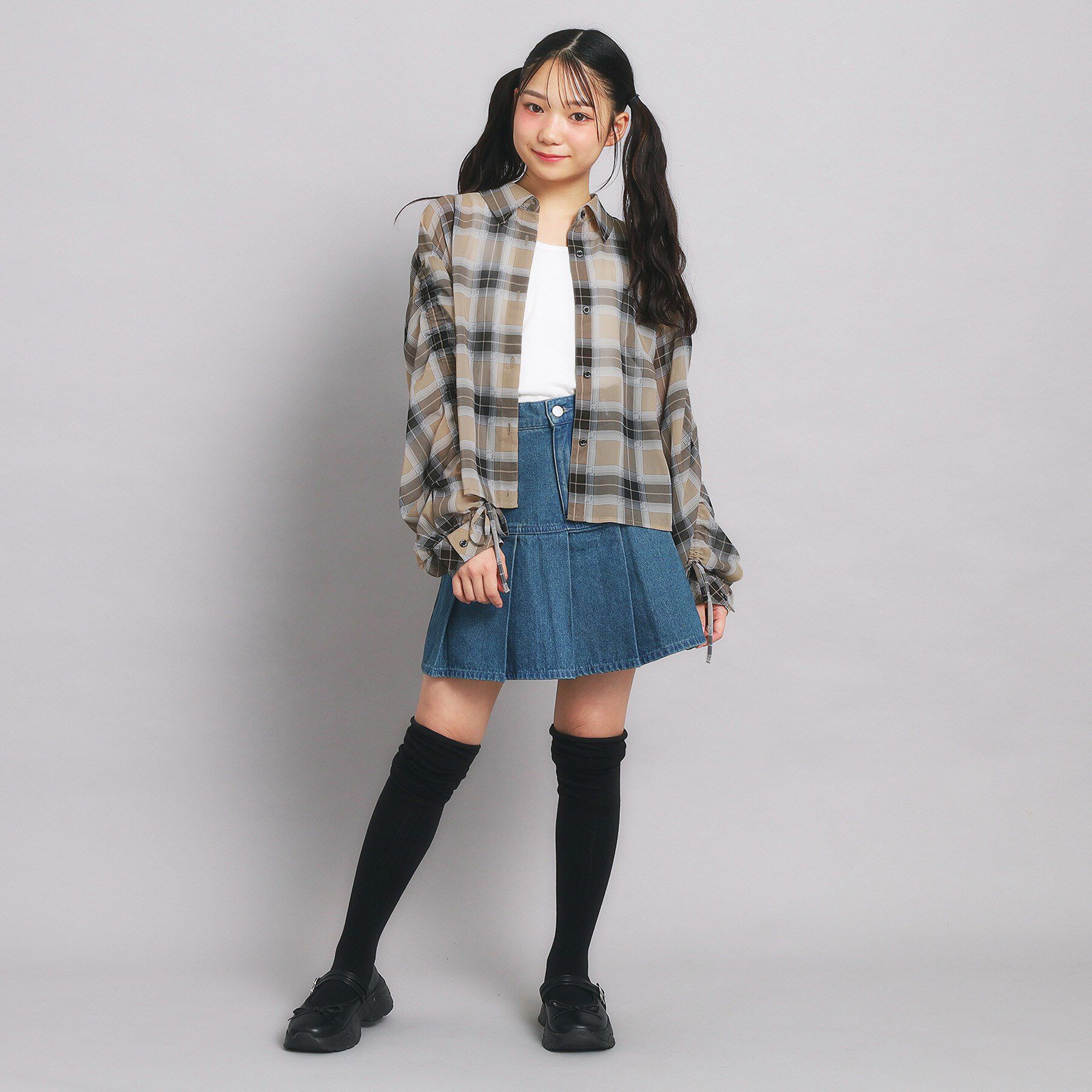 PINK-latte「【セットアイテム】ドロストチェック＋タンクセット」|その他|