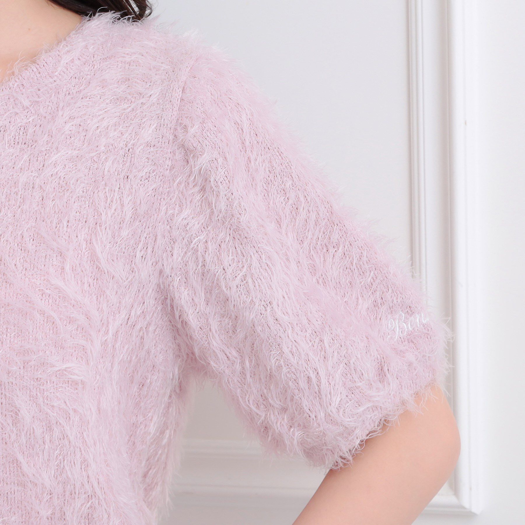 PINK-latte「ふわふわパフスリーブ半袖トップス」|ニット・セーター|