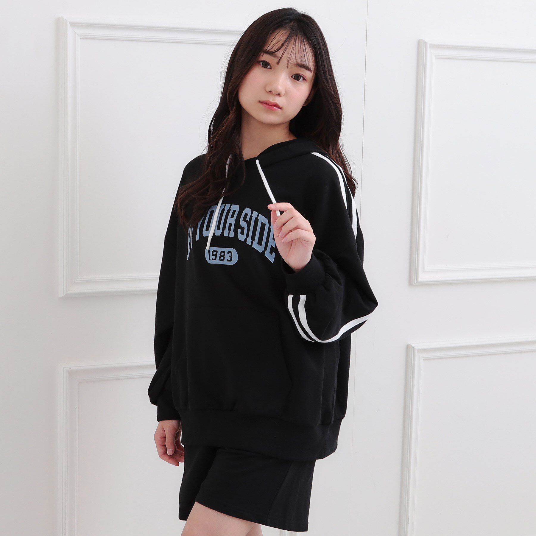 PINK-latte「袖ラインパーカ＋ショートパンツセット」|その他|