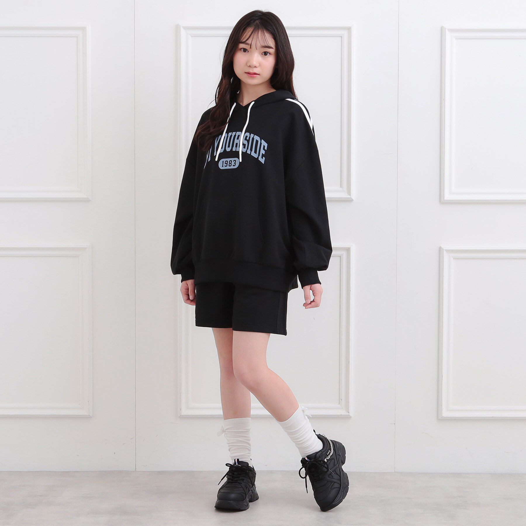 PINK-latte「袖ラインパーカ＋ショートパンツセット」|その他|