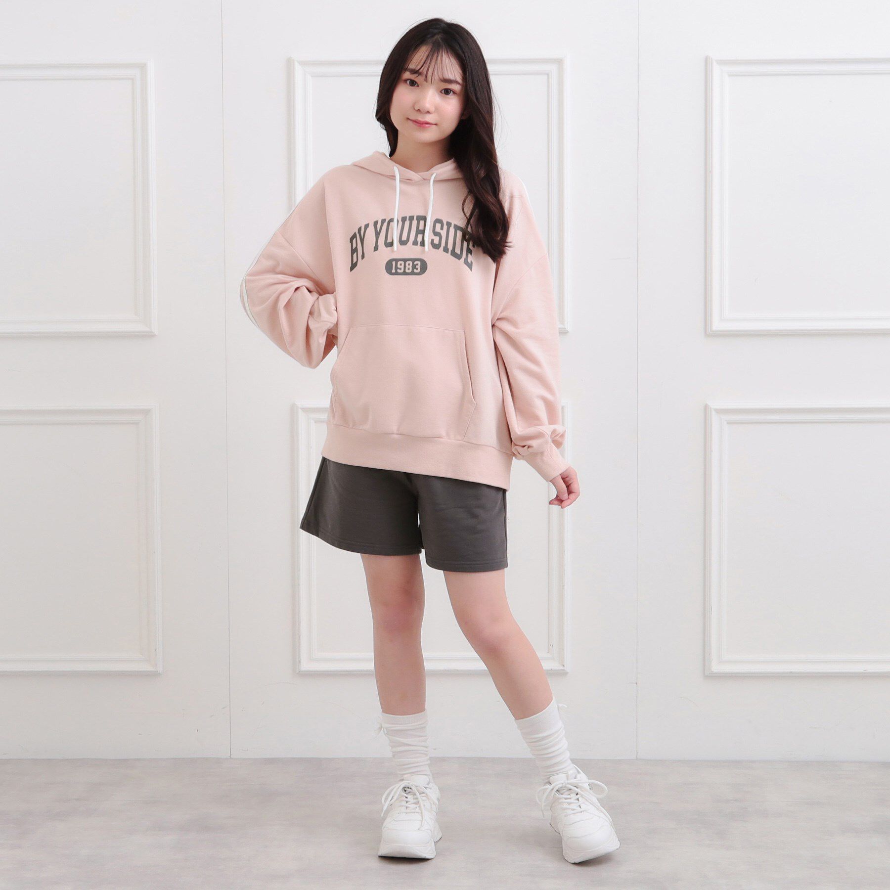 PINK-latte「袖ラインパーカ＋ショートパンツセット」|その他|