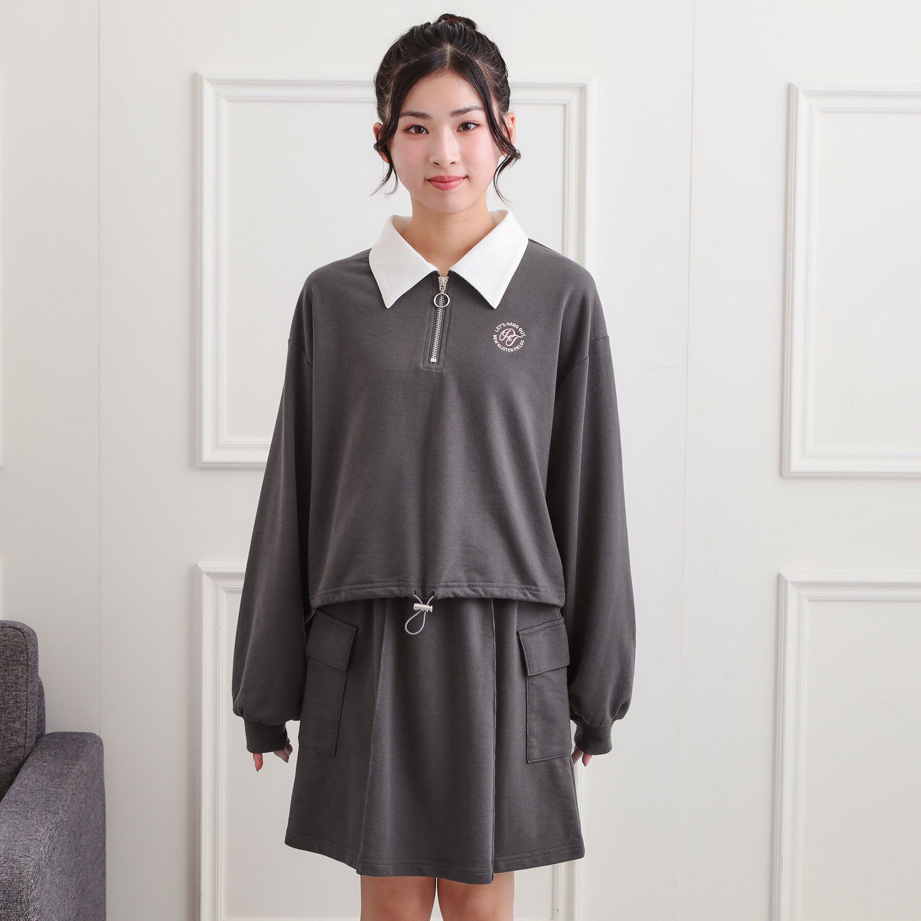 PINK-latte「【セットアップ】ハーフジップ＋カーゴスカート」|その他|