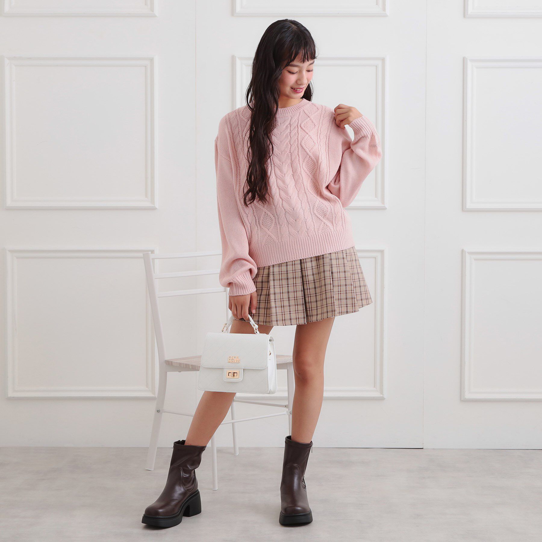 PINK-latte「ジップアップショートブーツ」|ショートブーツ|