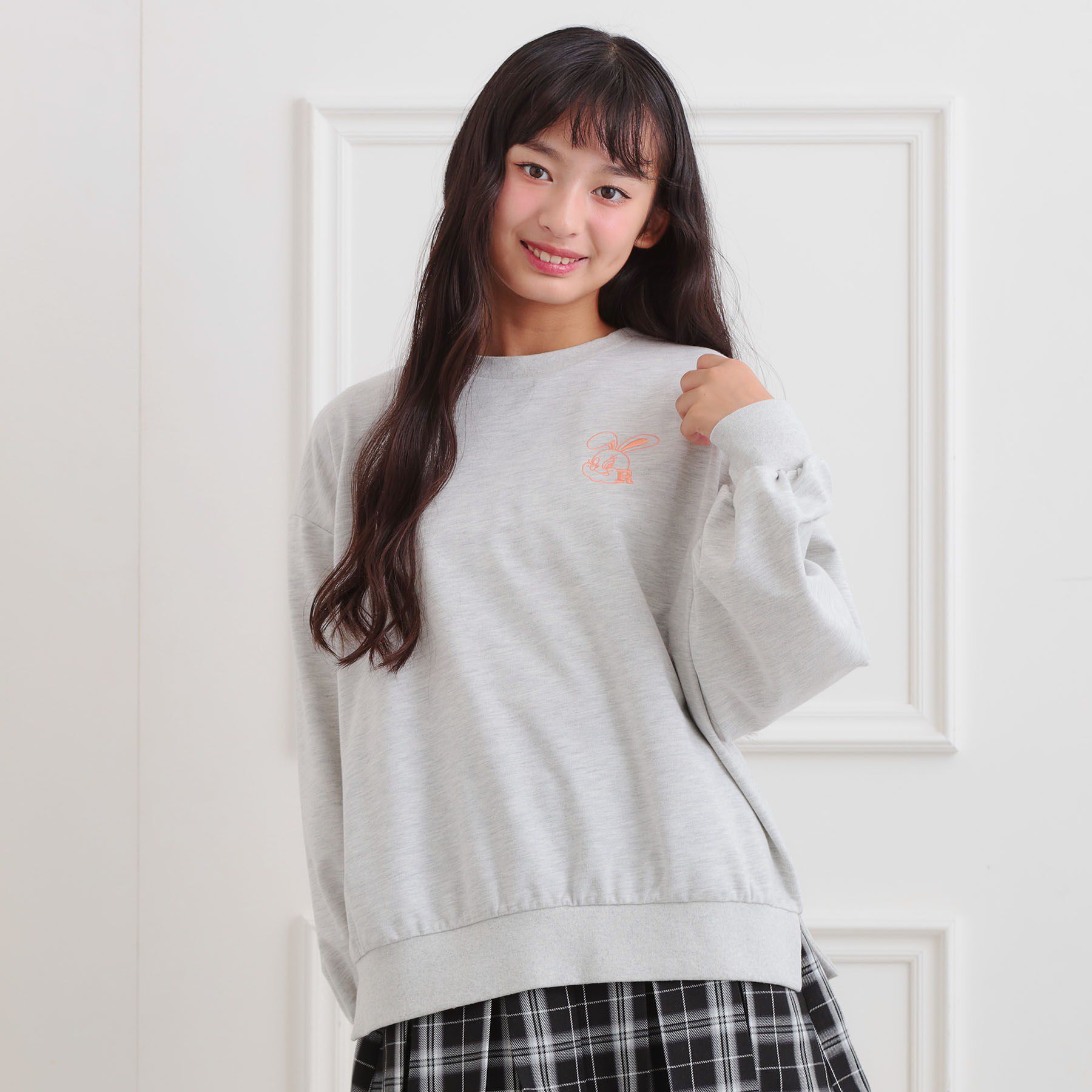 PINK-latte「アニマルプリント裏毛プルオーバー」|その他|ライトグレー(011