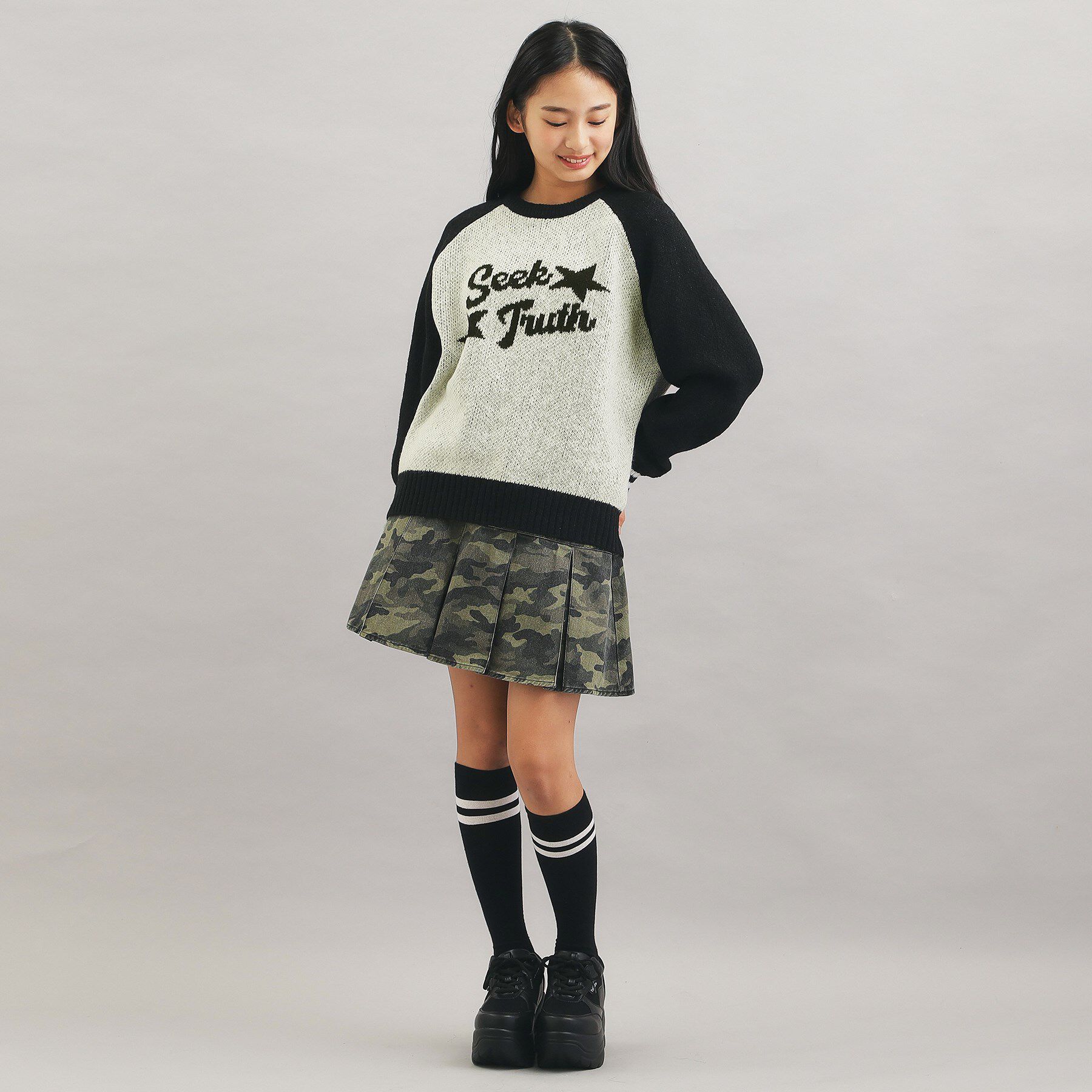 PINK-latte「アソートジャカードプルオーバー」|ニット・セーター|