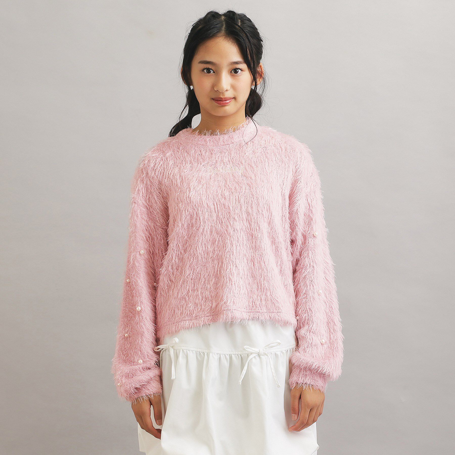 PINK-latte「シャギー袖パール調プルオーバー」|Tシャツ・カットソー|