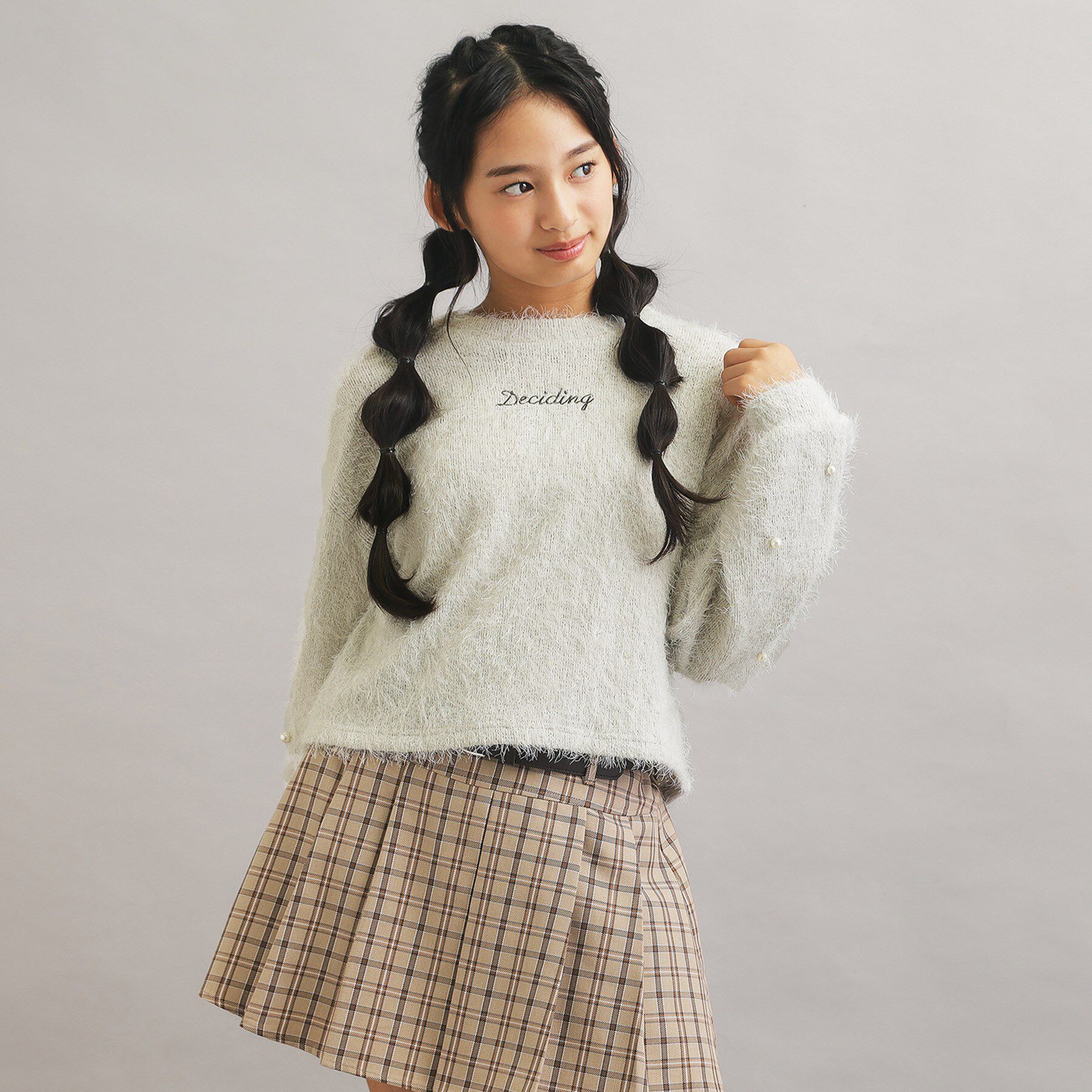 PINK-latte「シャギー袖パール調プルオーバー」|Tシャツ・カットソー|