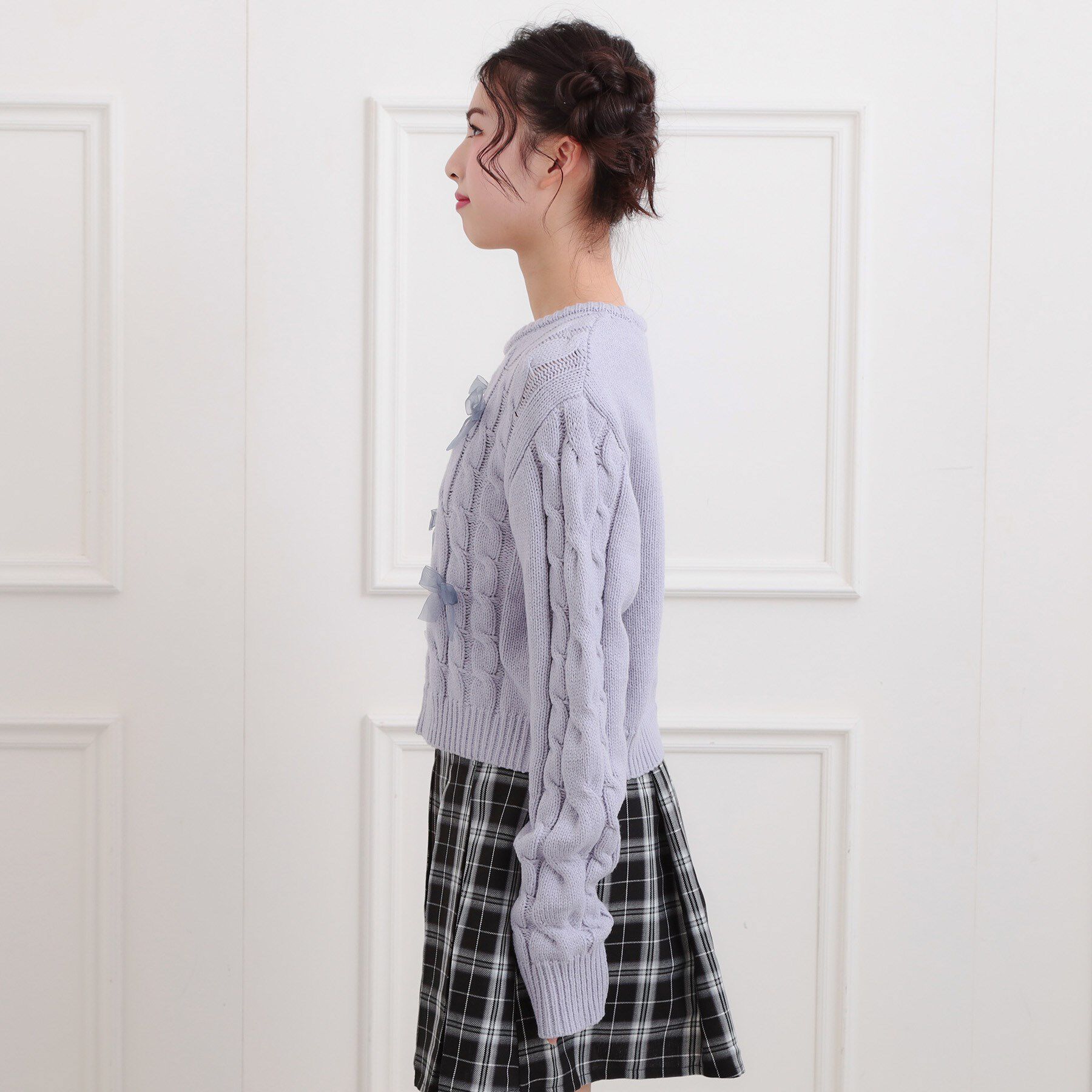 PINK-latte「リボン付ニットプルオーバー」|ニット・セーター|