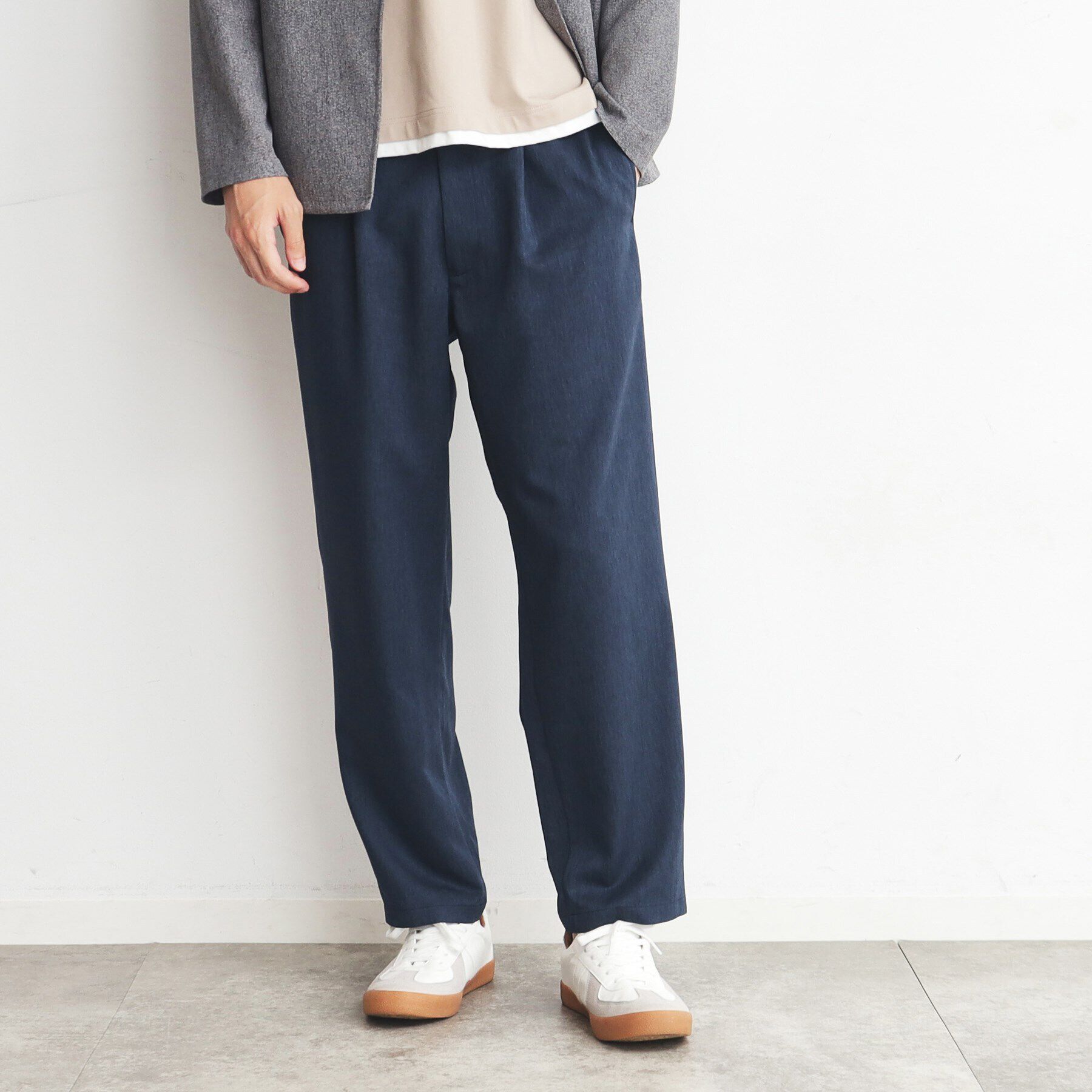 THE SHOP TK「ドレープワイドイージーパンツ」|その他|ネイビー(094)