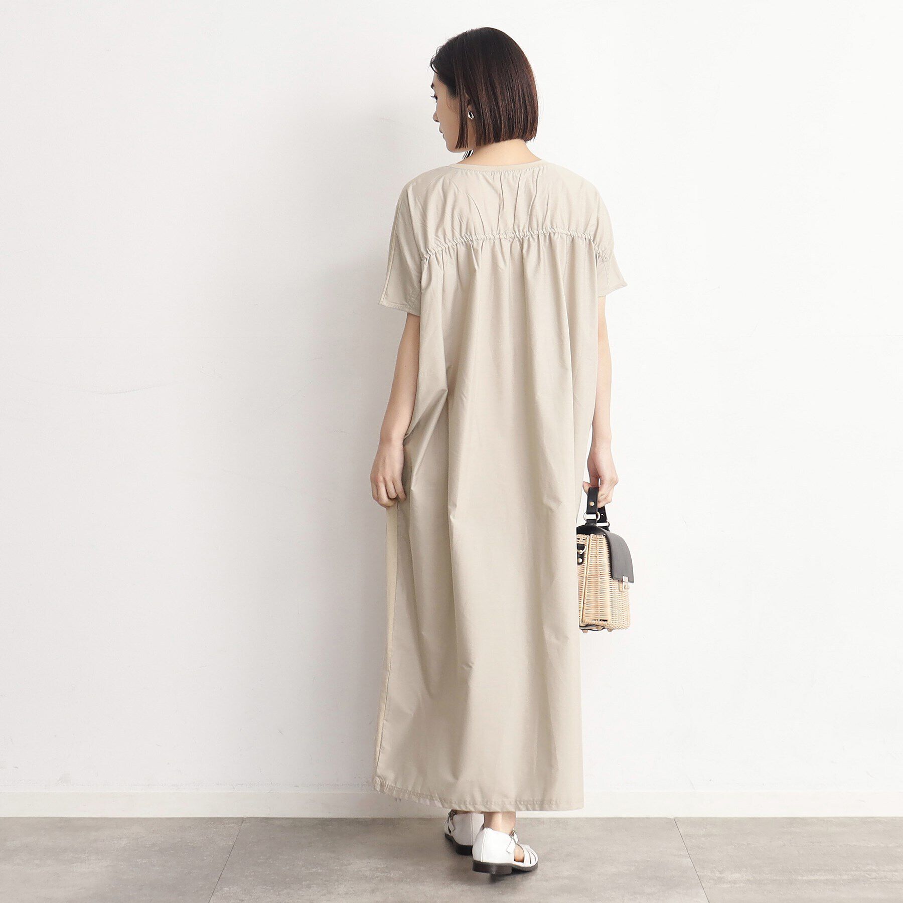 THE SHOP TK「バックギャザー切り替えワンピース【洗える】」|ワンピース|