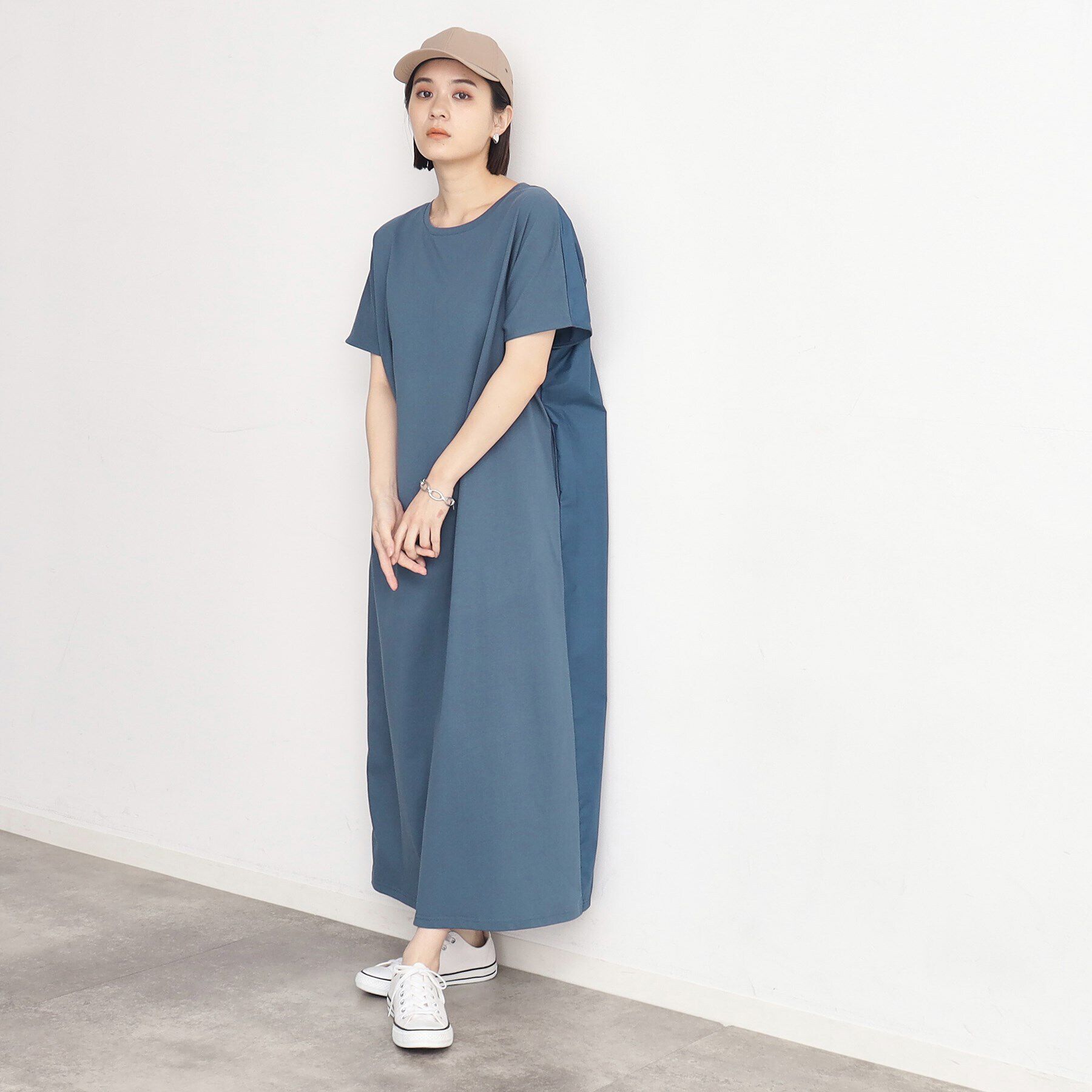THE SHOP TK「バックギャザー切り替えワンピース【洗える】」|ワンピース|