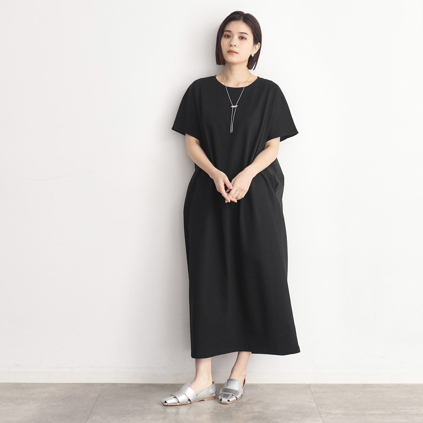 THE SHOP TK「バックギャザー切り替えワンピース【洗える】」|ワンピース|