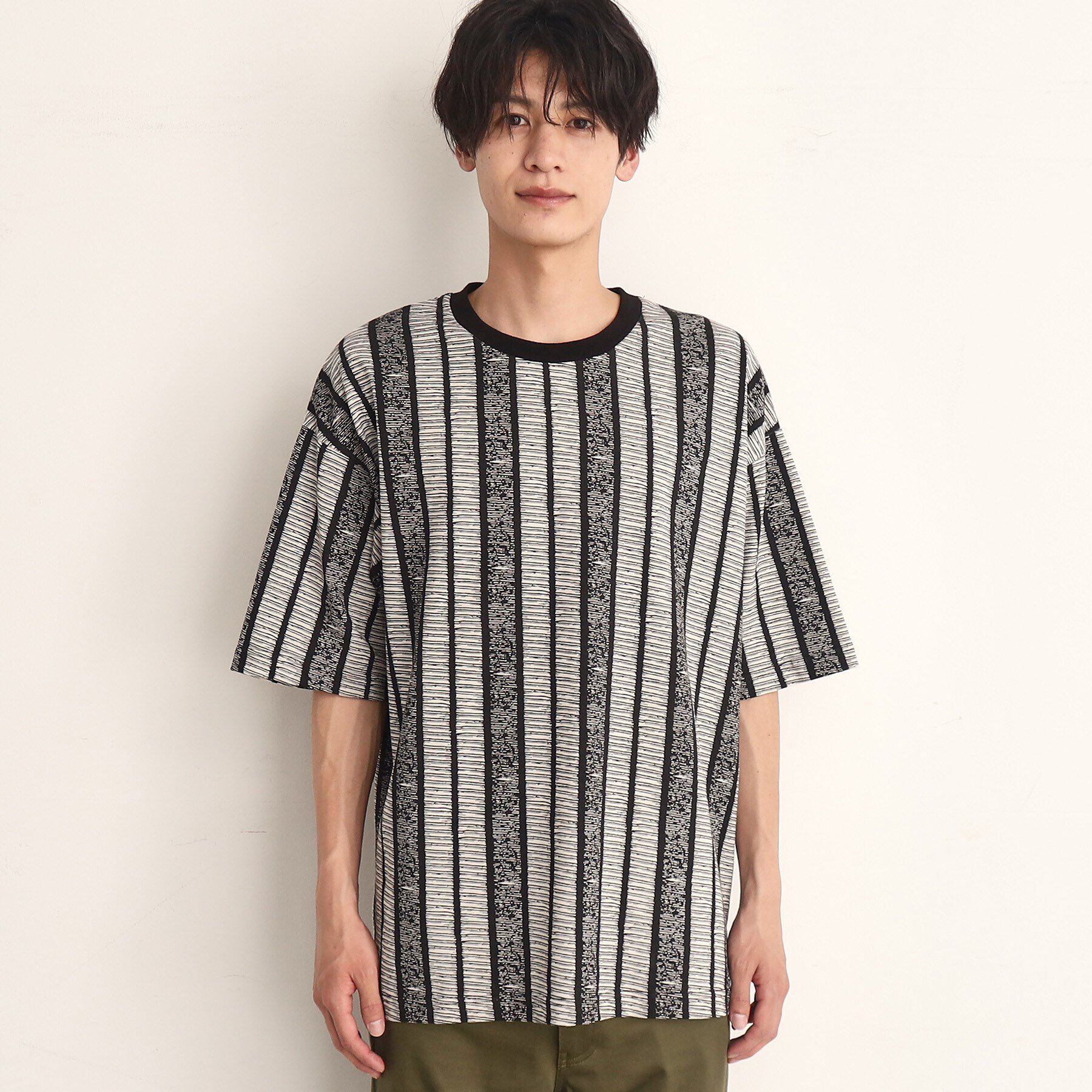 THE SHOP TK「ビッグシルエット総柄アソートTシャツ 幾何学／ドット／ストライプ／バックロゴ」|Tシャツ・カットソー|