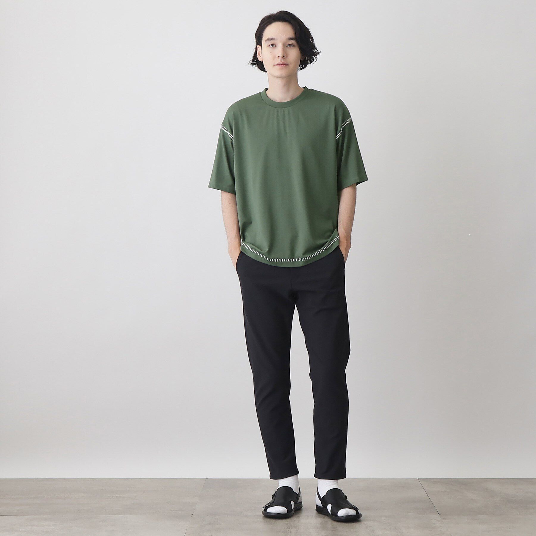 THE SHOP TK「冷感ポンチステッチTシャツ 接触冷感／リラックスシルエット」|Tシャツ・カットソー|