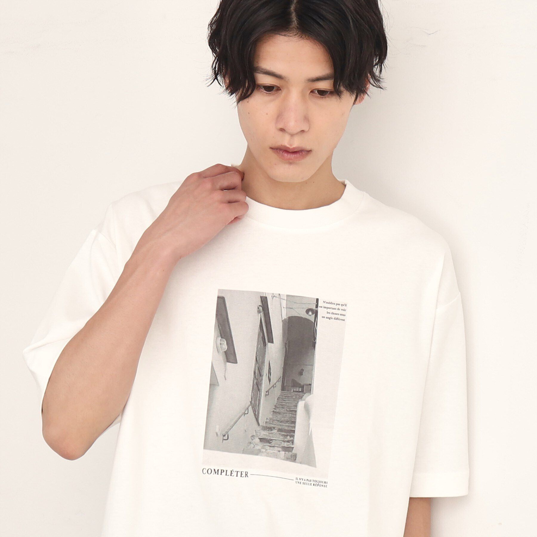 THE SHOP TK「オーガニックコットンFrenchフォトTシャツ」|Tシャツ・カットソー|オフホワイト(403