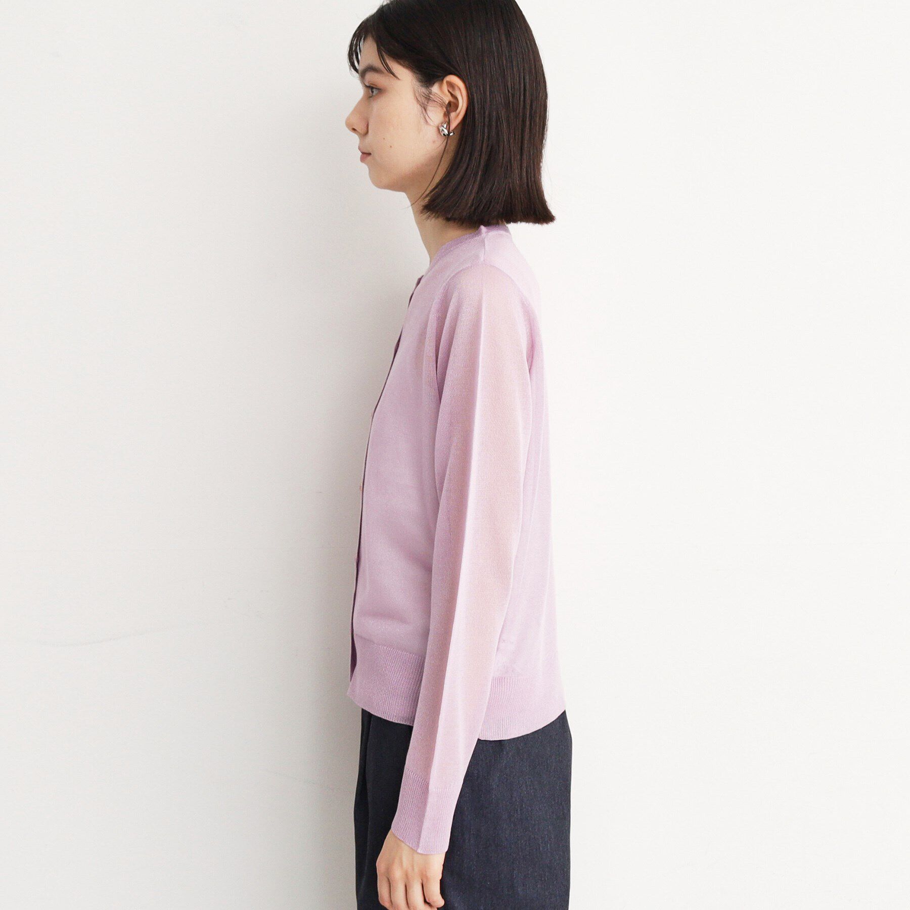 THE SHOP TK「【上品な透け感】シアークルーカーディガン/洗える」|カーディガン|