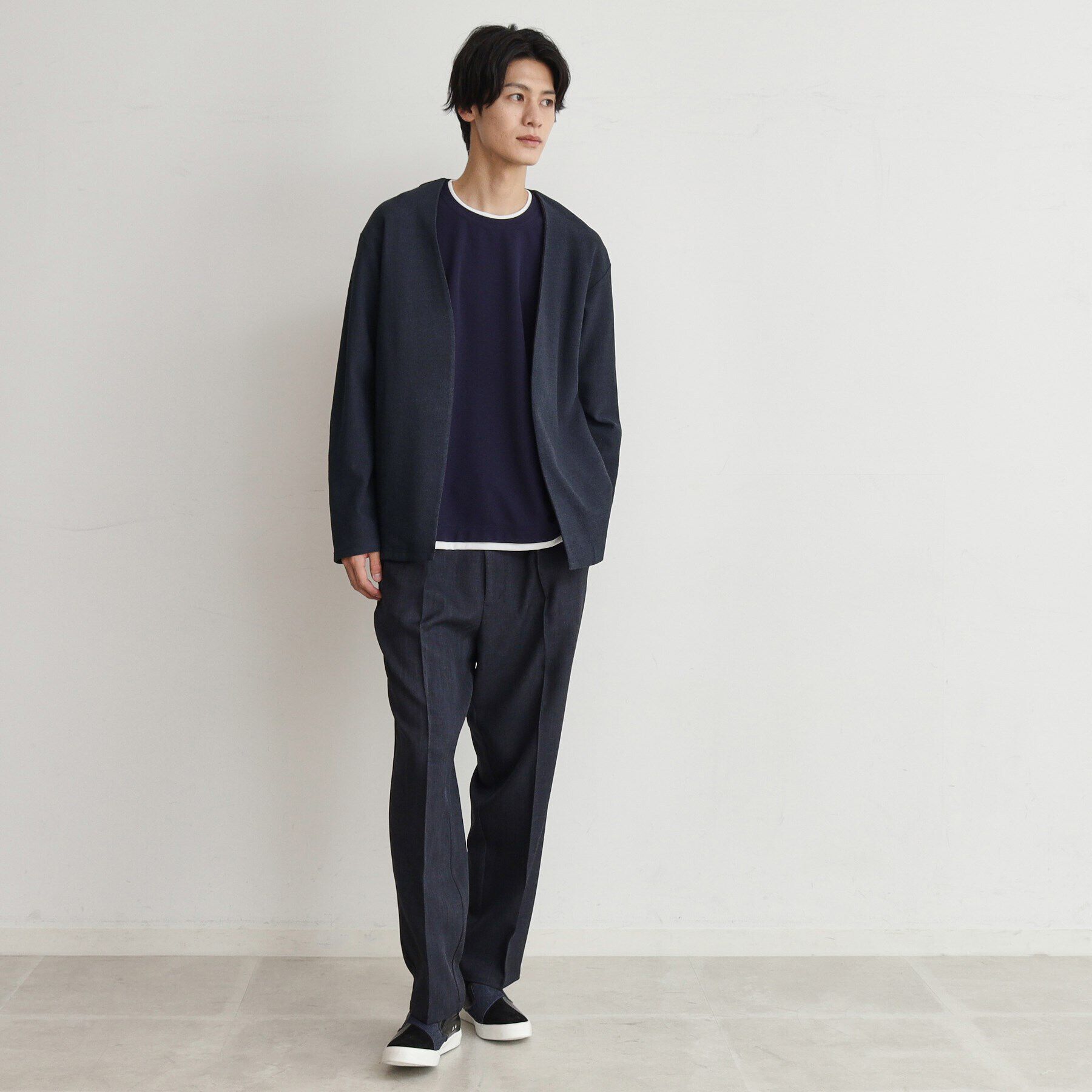 THE SHOP TK「バルキータッチノーカラーカーディガン」|カーディガン|