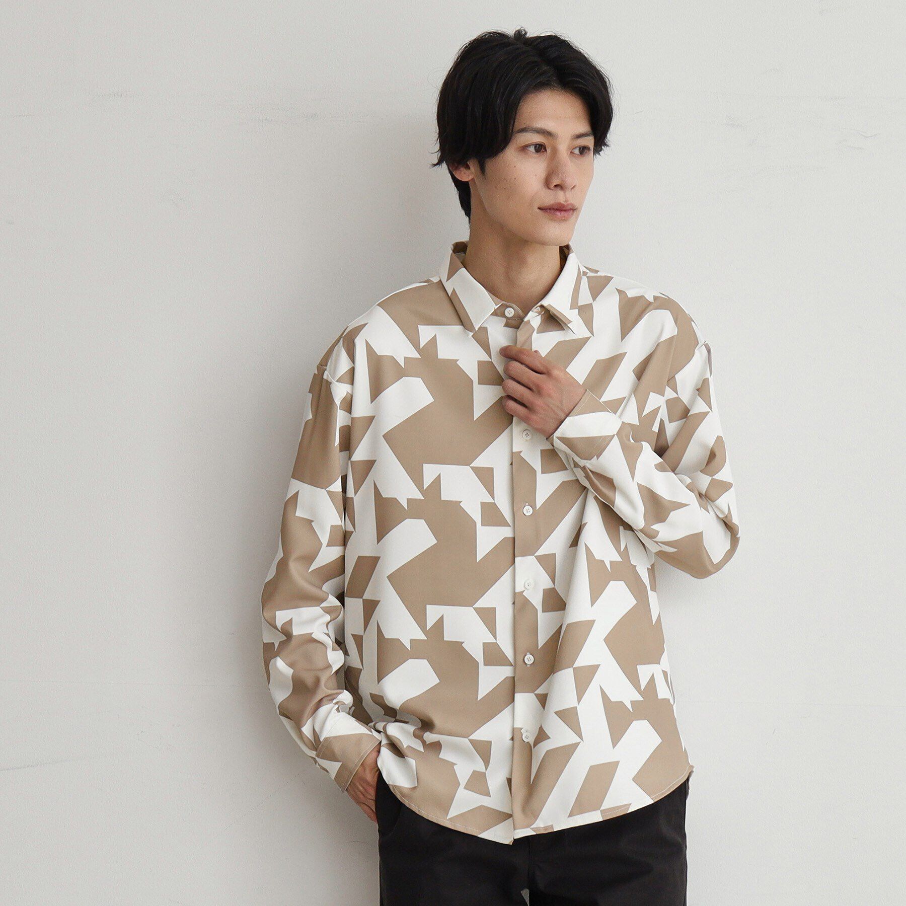 THE SHOP TK「【8色展開】アソートデザインシャツ」|シャツ・ブラウス|グレージュ(250)