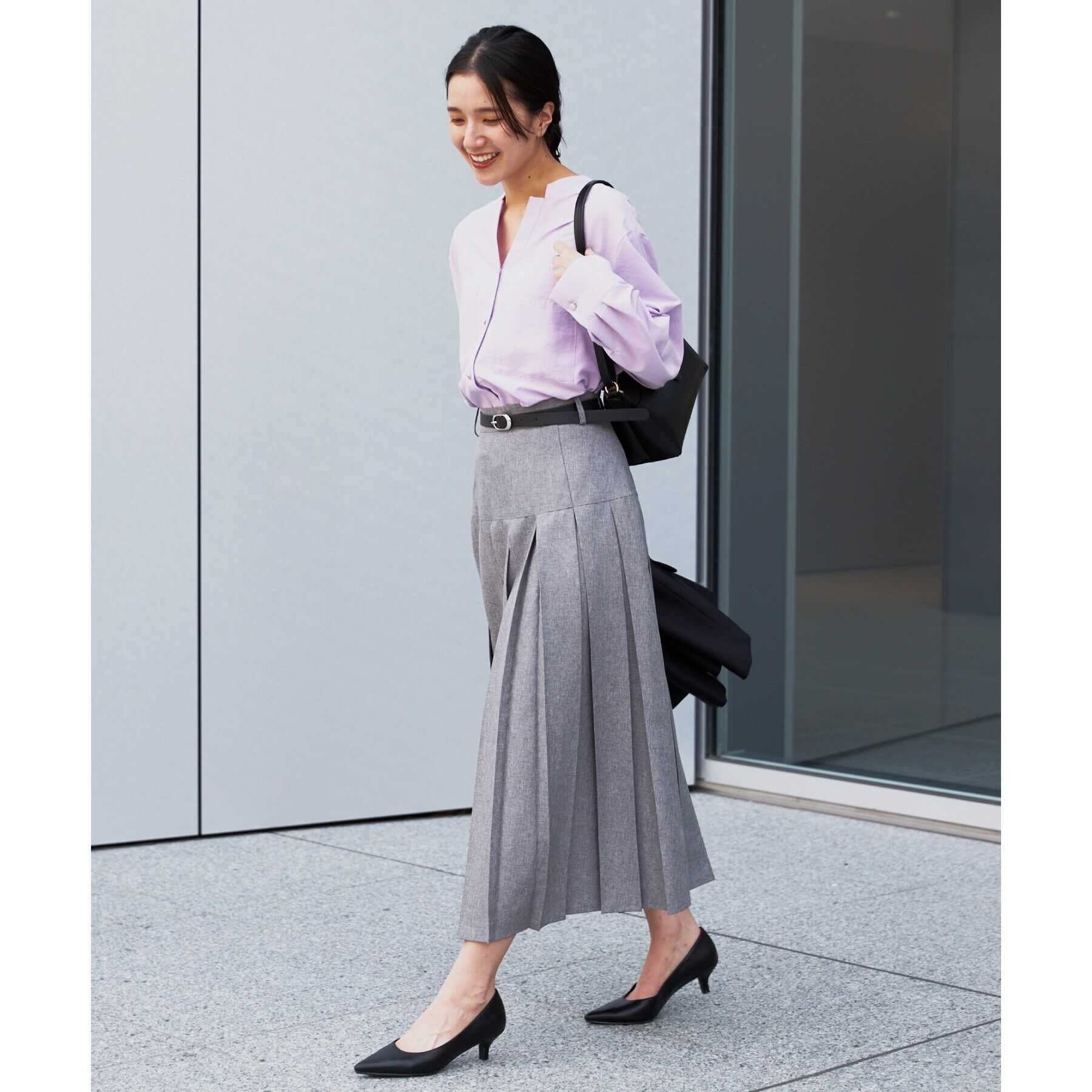 THE SHOP TK「ベルト付きプリーツスカート」|スカート|