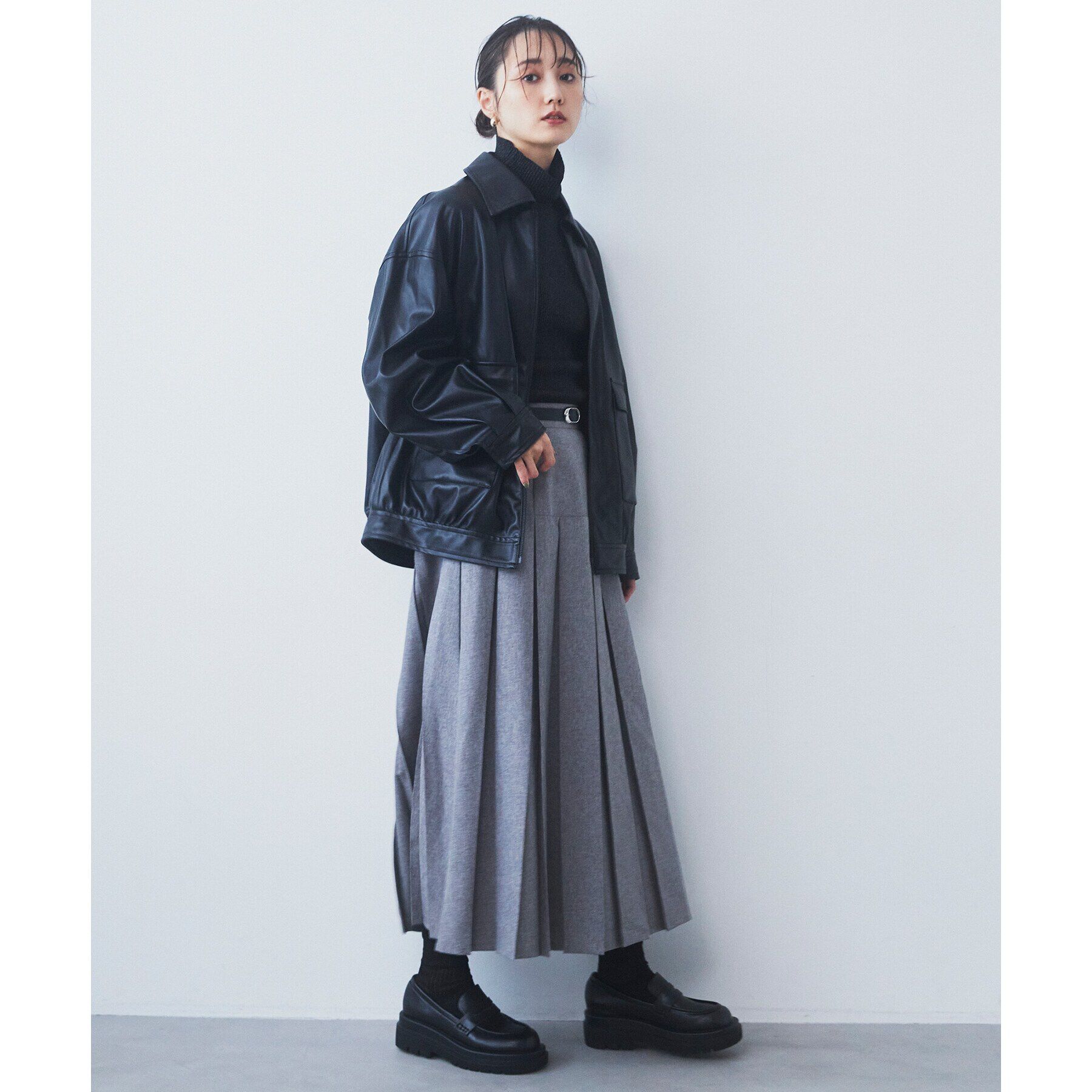 THE SHOP TK「ベルト付きプリーツスカート」|スカート|