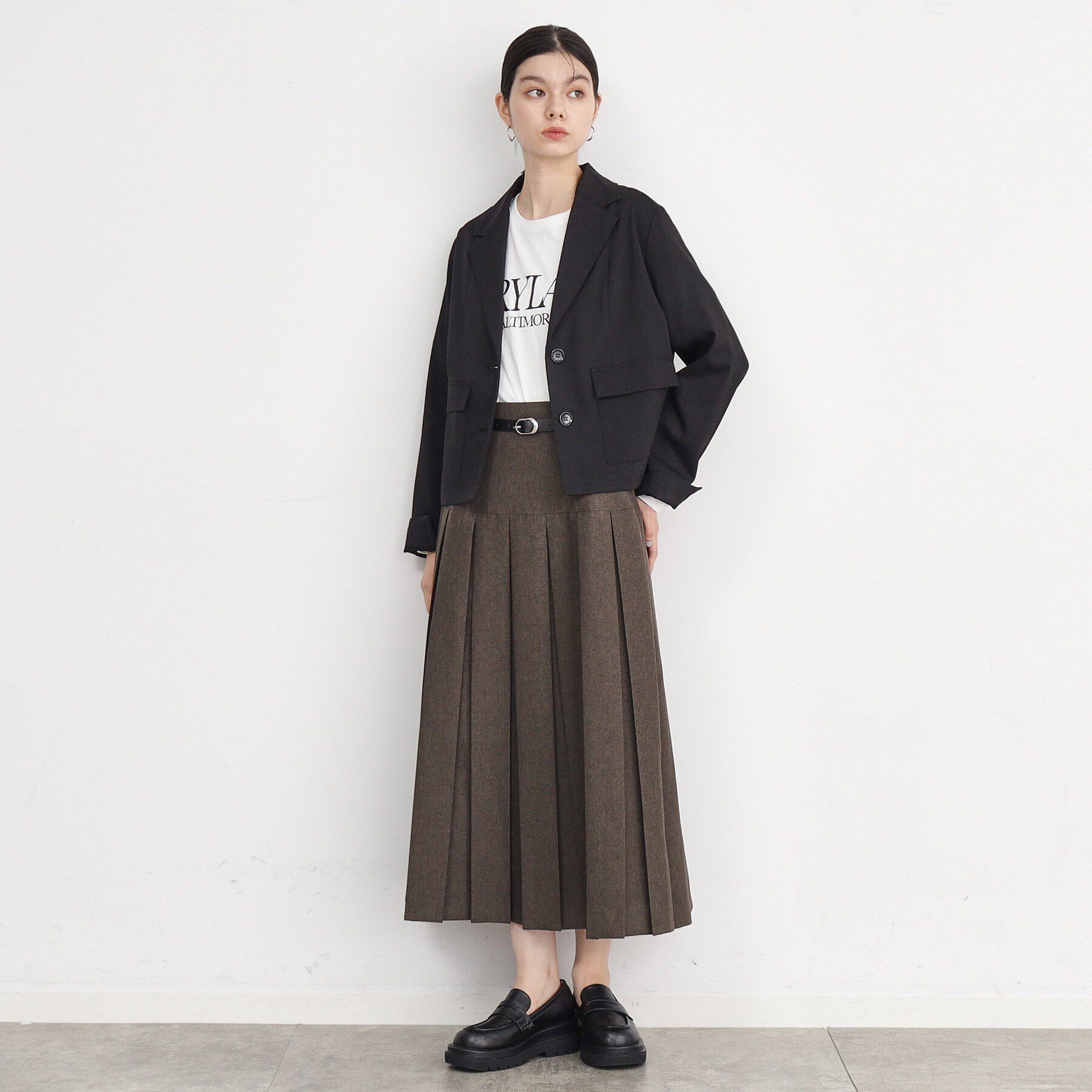 THE SHOP TK「ベルト付きプリーツスカート」|スカート|