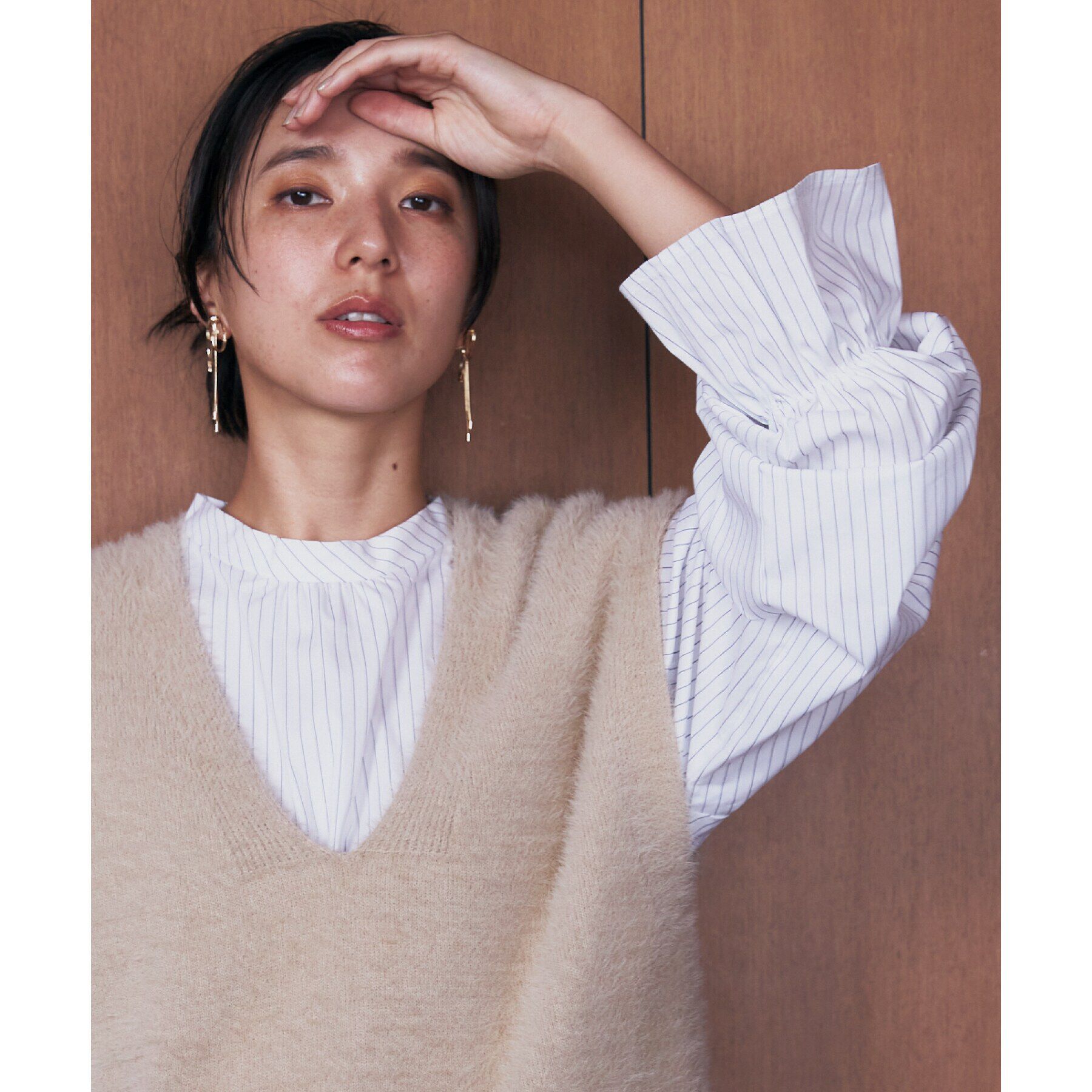 THE SHOP TK「【2点セット】フェザーベスト＋シャツ/洗える」|シャツ・ブラウス|