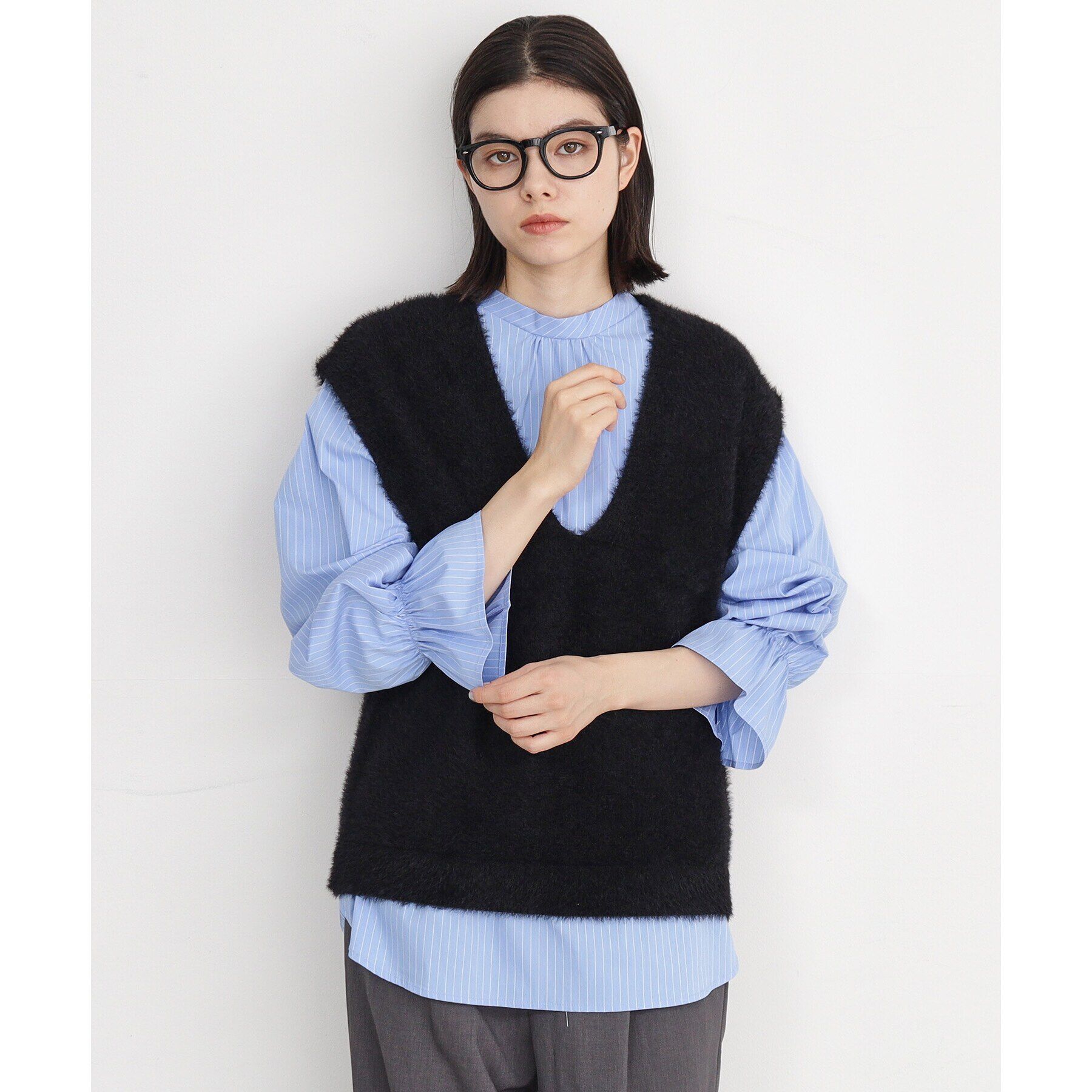 THE SHOP TK「【2点セット】フェザーベスト＋シャツ/洗える」|シャツ・ブラウス|