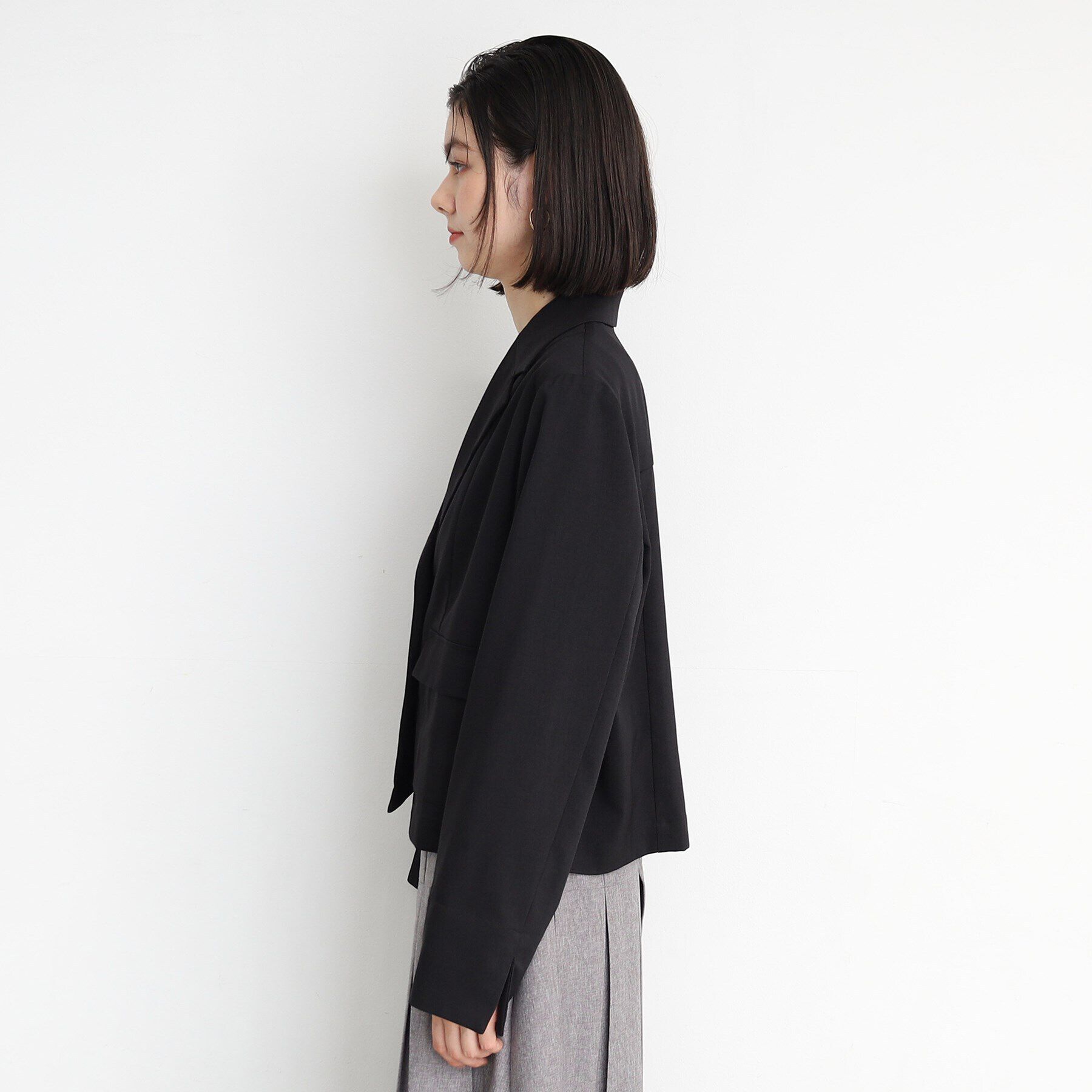 THE SHOP TK「【軽い/洗える/セットアップ可】フラップポケットショートジャケット」|テーラードジャケット|