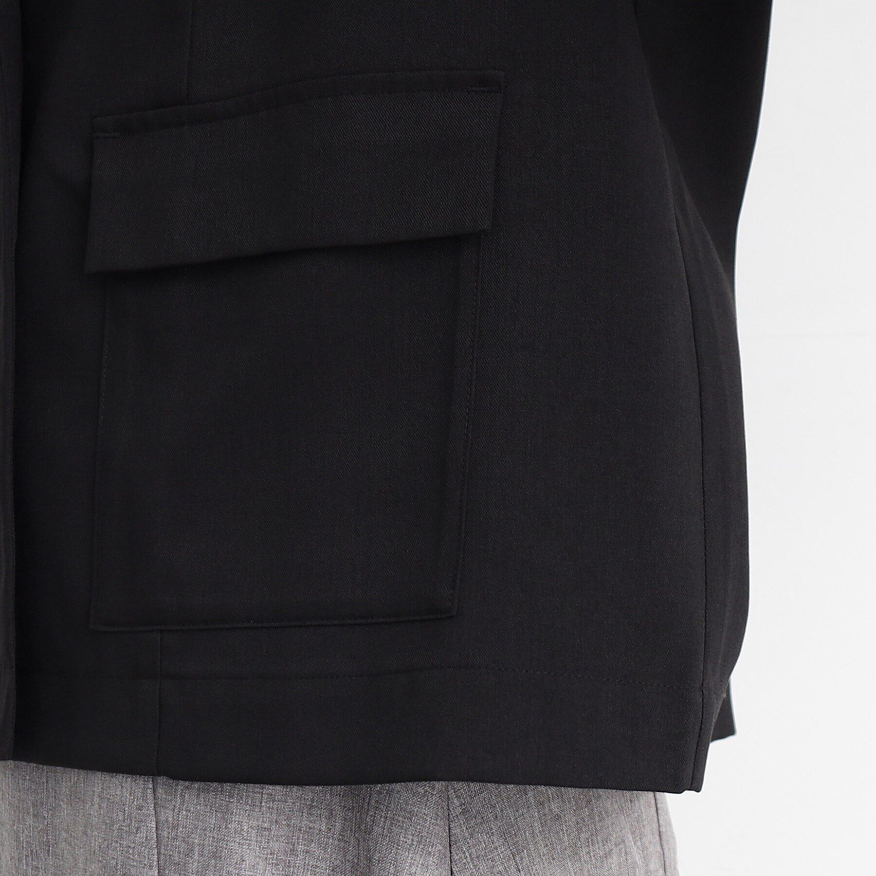 THE SHOP TK「【軽い/洗える/セットアップ可】フラップポケットショートジャケット」|テーラードジャケット|