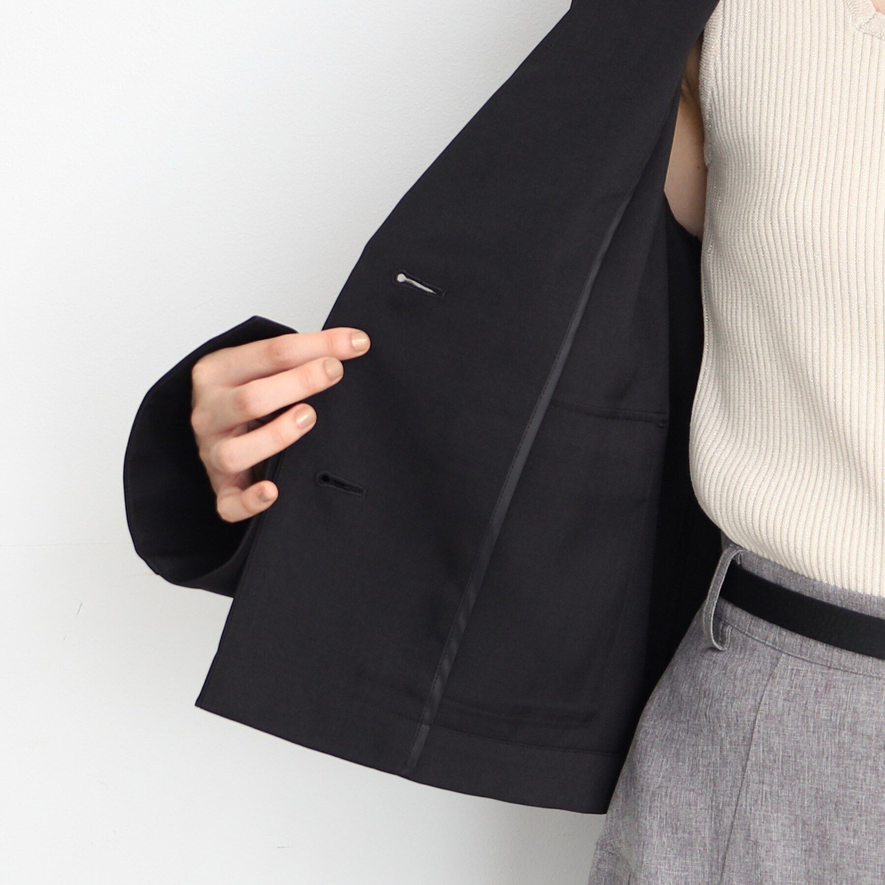 THE SHOP TK「【軽い/洗える/セットアップ可】フラップポケットショートジャケット」|テーラードジャケット|