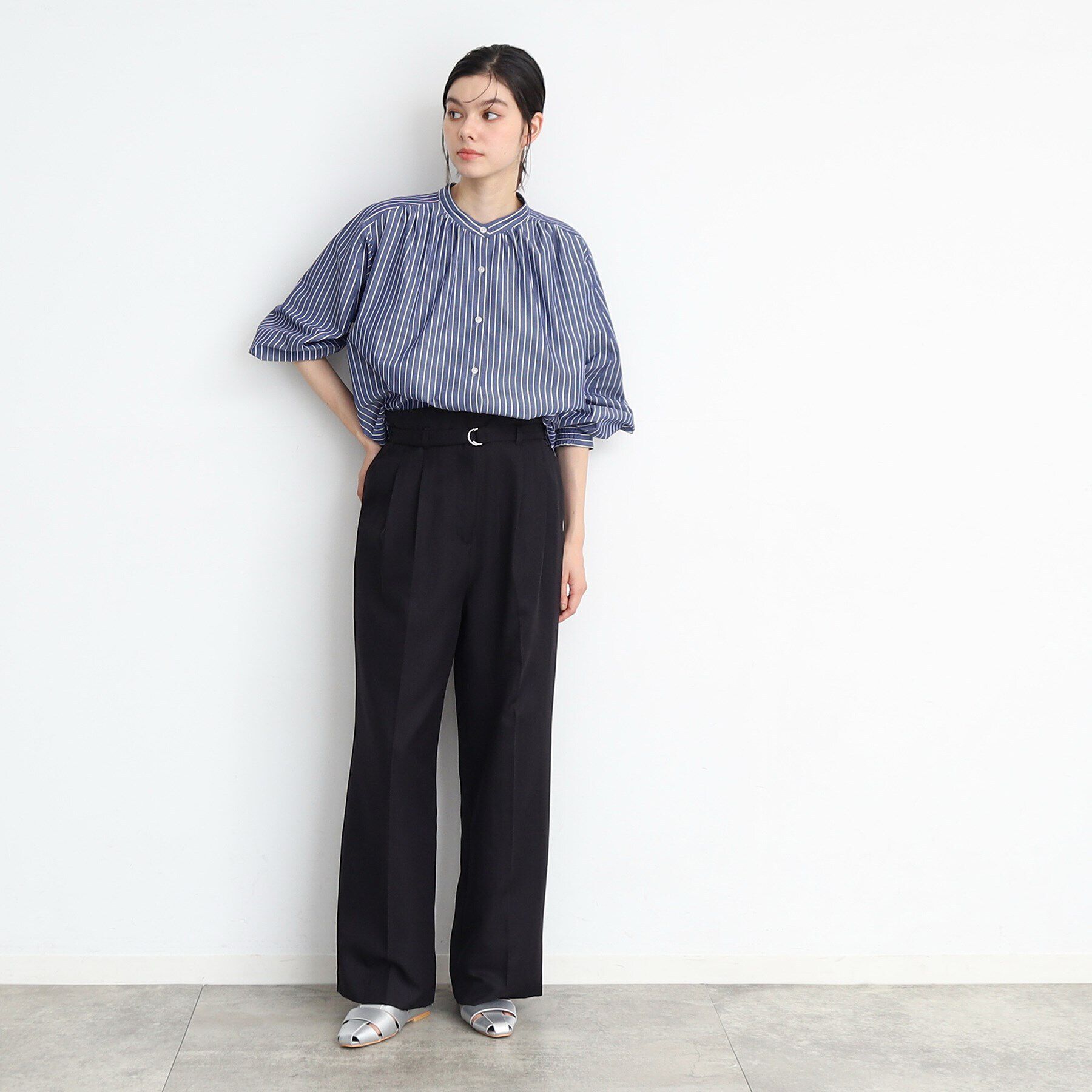 THE SHOP TK「【セットアップ可/洗える】パウダリーツイルワイドパンツ」|その他|