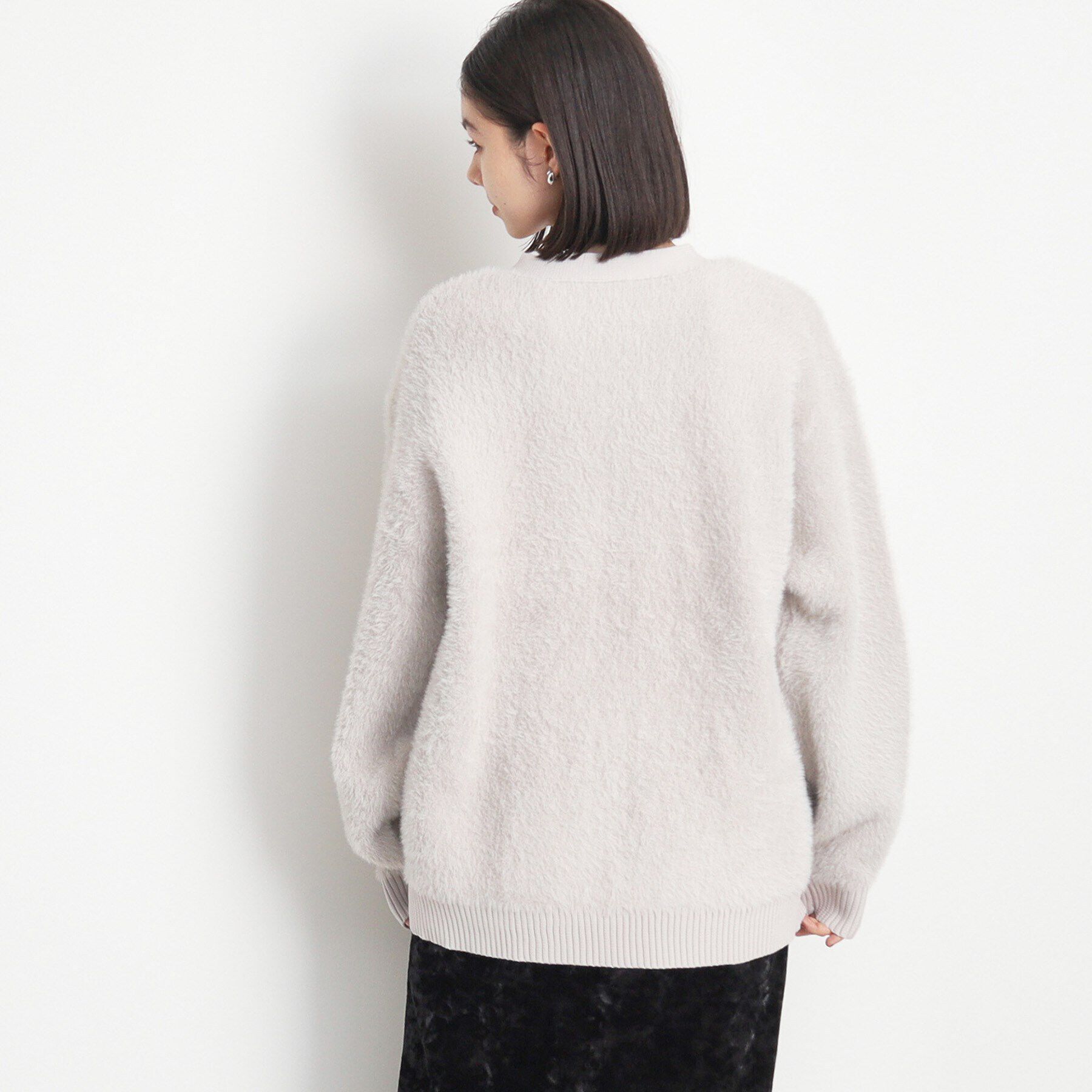 THE SHOP TK「【ライトアウター】フェザーVネックカーディガン/洗える」|カーディガン|