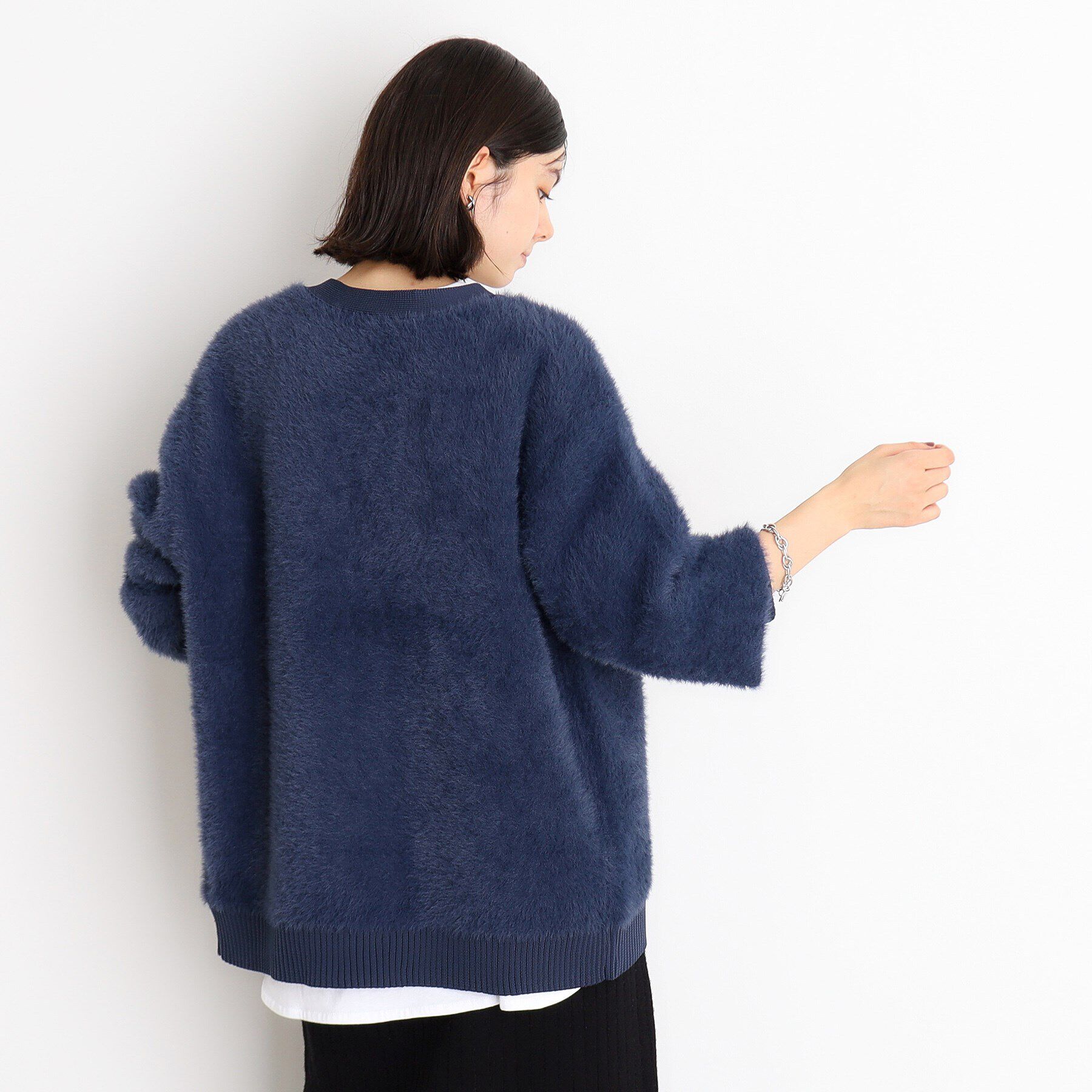 THE SHOP TK「【ライトアウター】フェザーVネックカーディガン/洗える」|カーディガン|