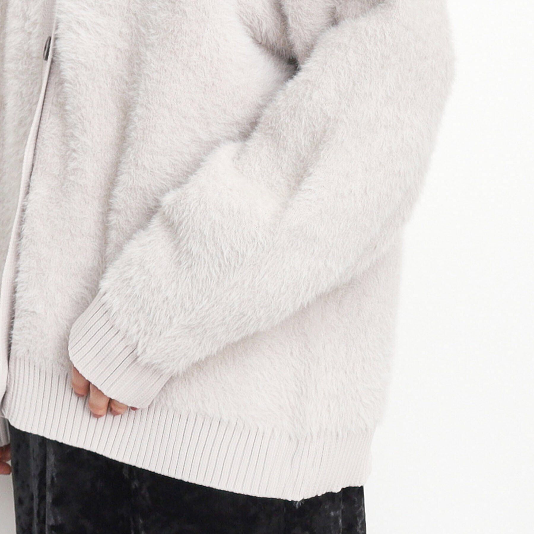 THE SHOP TK「【ライトアウター】フェザーVネックカーディガン/洗える」|カーディガン|