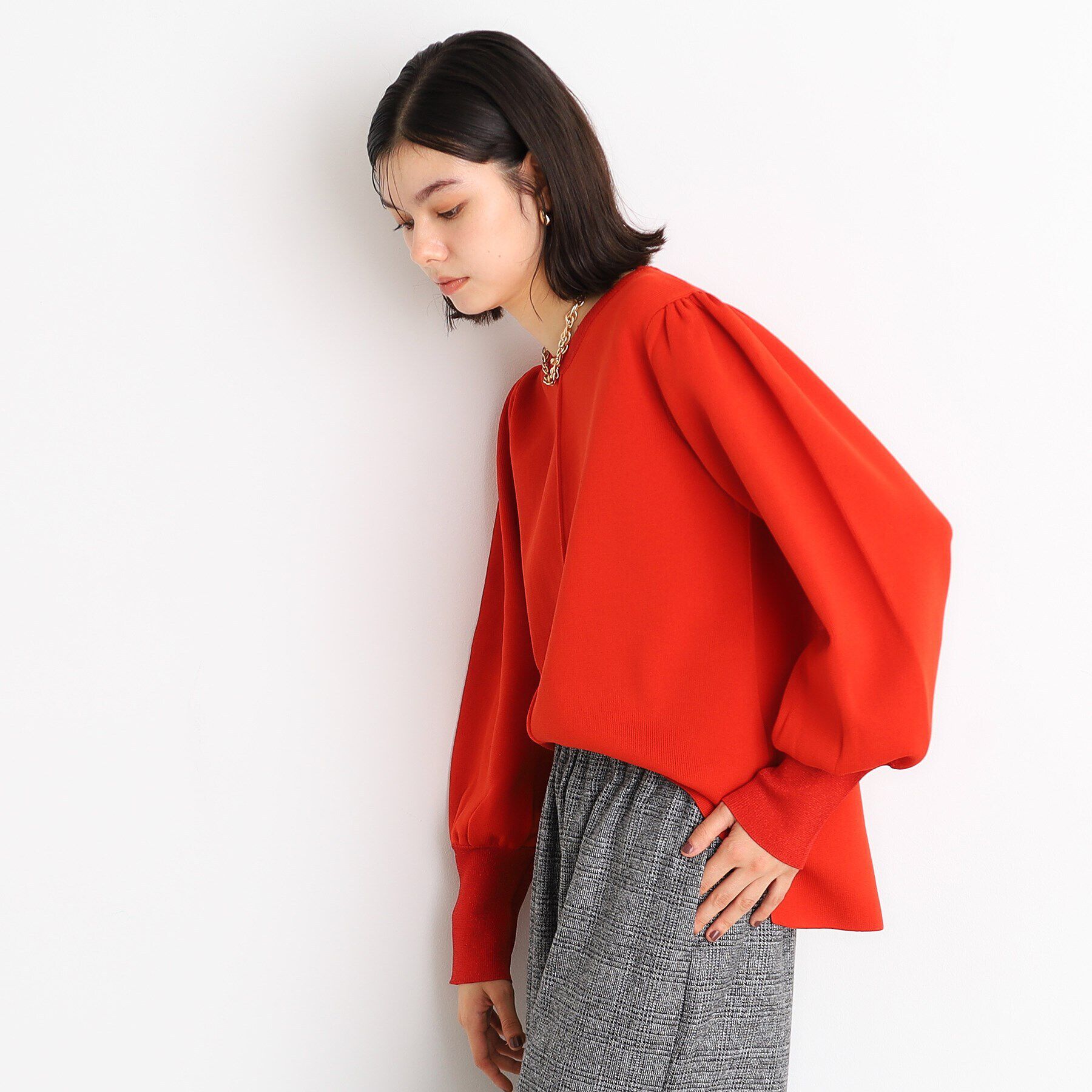 THE SHOP TK「袖ボリューム&times;ラメリブ配色ニット【洗える】」|ニット・セーター|