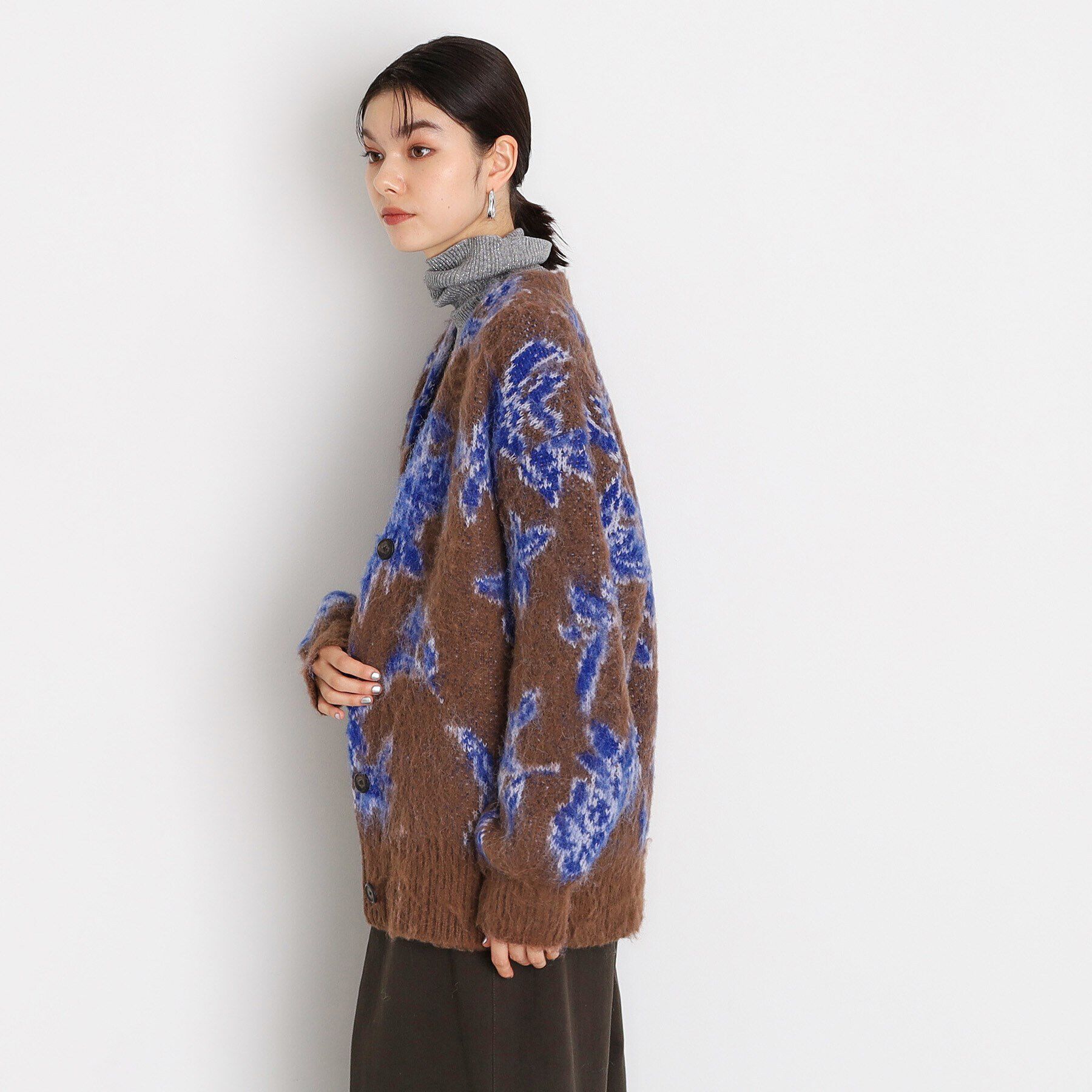 THE SHOP TK「【洗えるライトアウター】フラワージャカードカーディガン」|カーディガン|