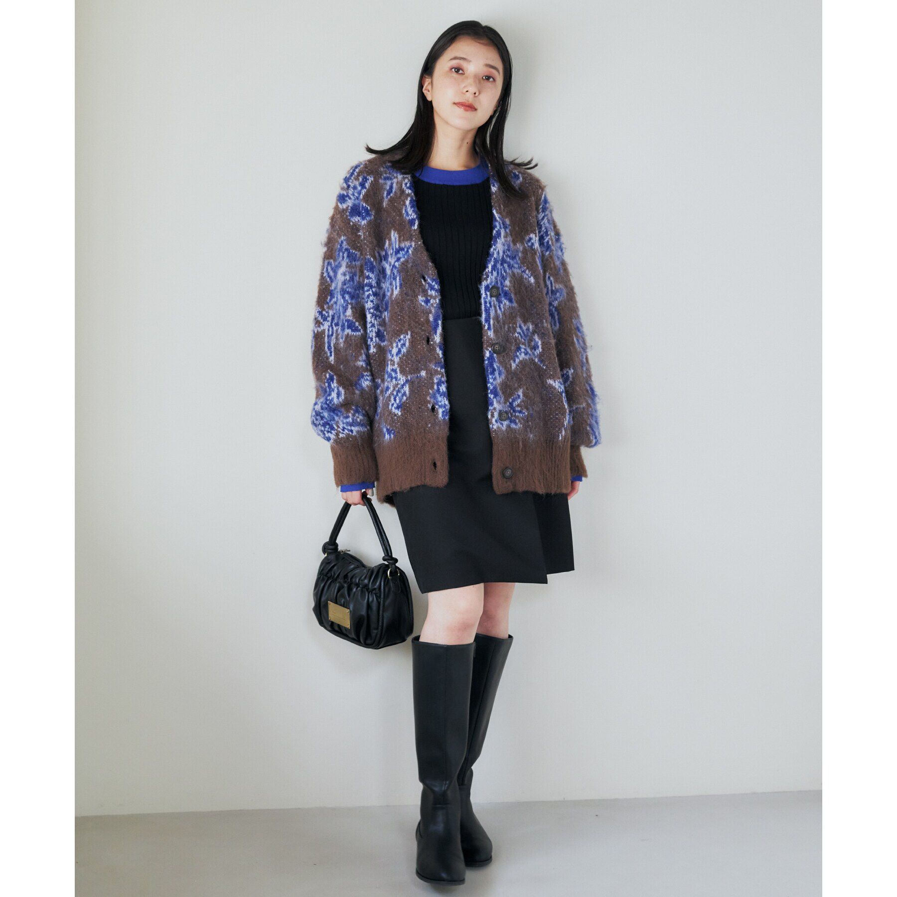 THE SHOP TK「【洗えるライトアウター】フラワージャカードカーディガン」|カーディガン|