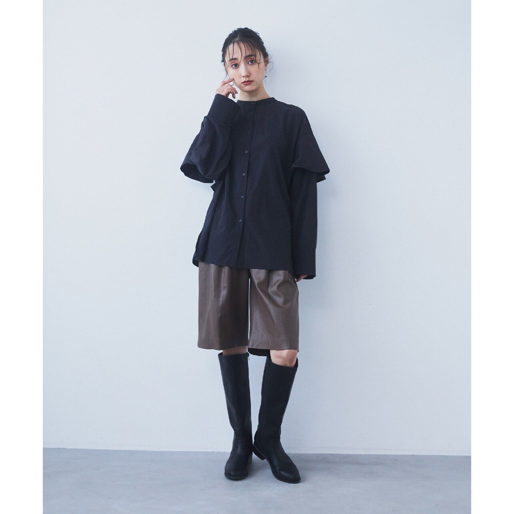 THE SHOP TK「【＠BAILA掲載】合皮ハーフパンツ」|その他|