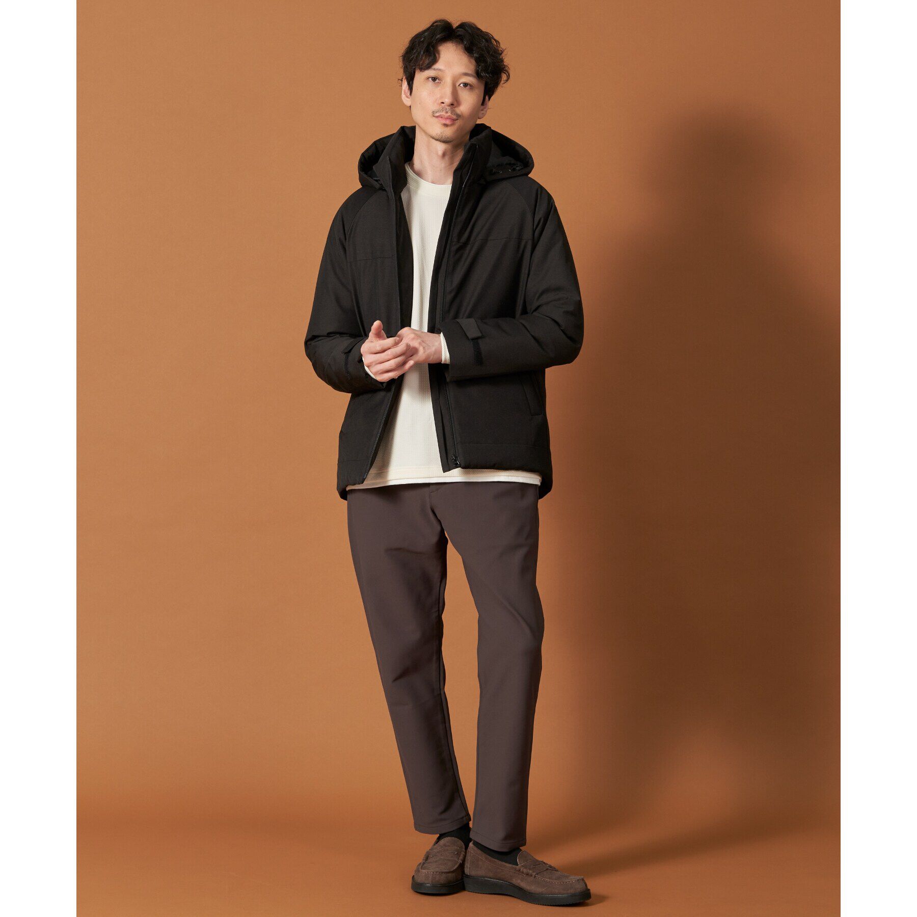 THE SHOP TK「SORONA中綿フードブルゾン 蓄熱／保温／洗える／防風／撥水／ビジネス対応可」|ダウン|