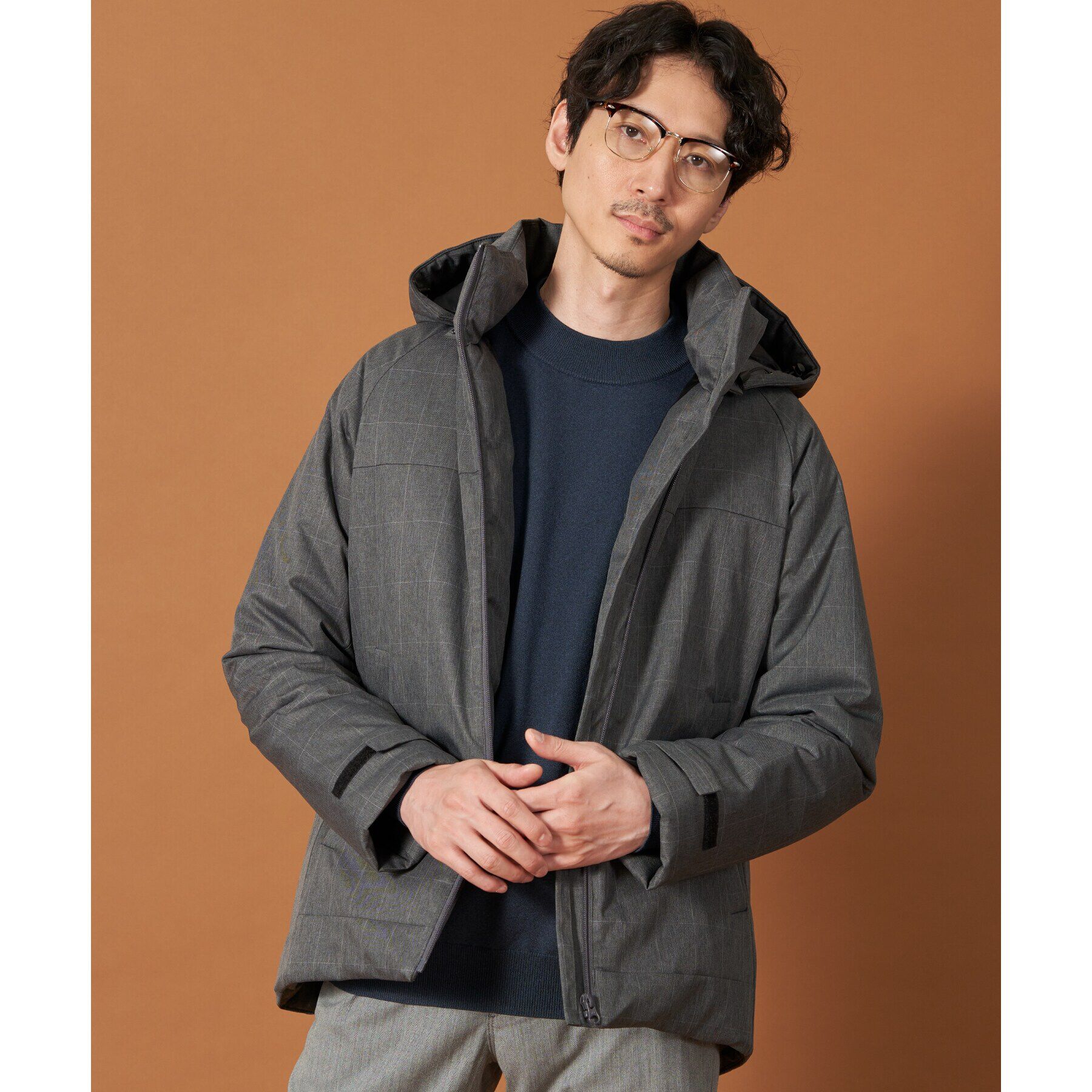 THE SHOP TK「SORONA中綿フードブルゾン 蓄熱／保温／洗える／防風／撥水／ビジネス対応可」|ダウン|