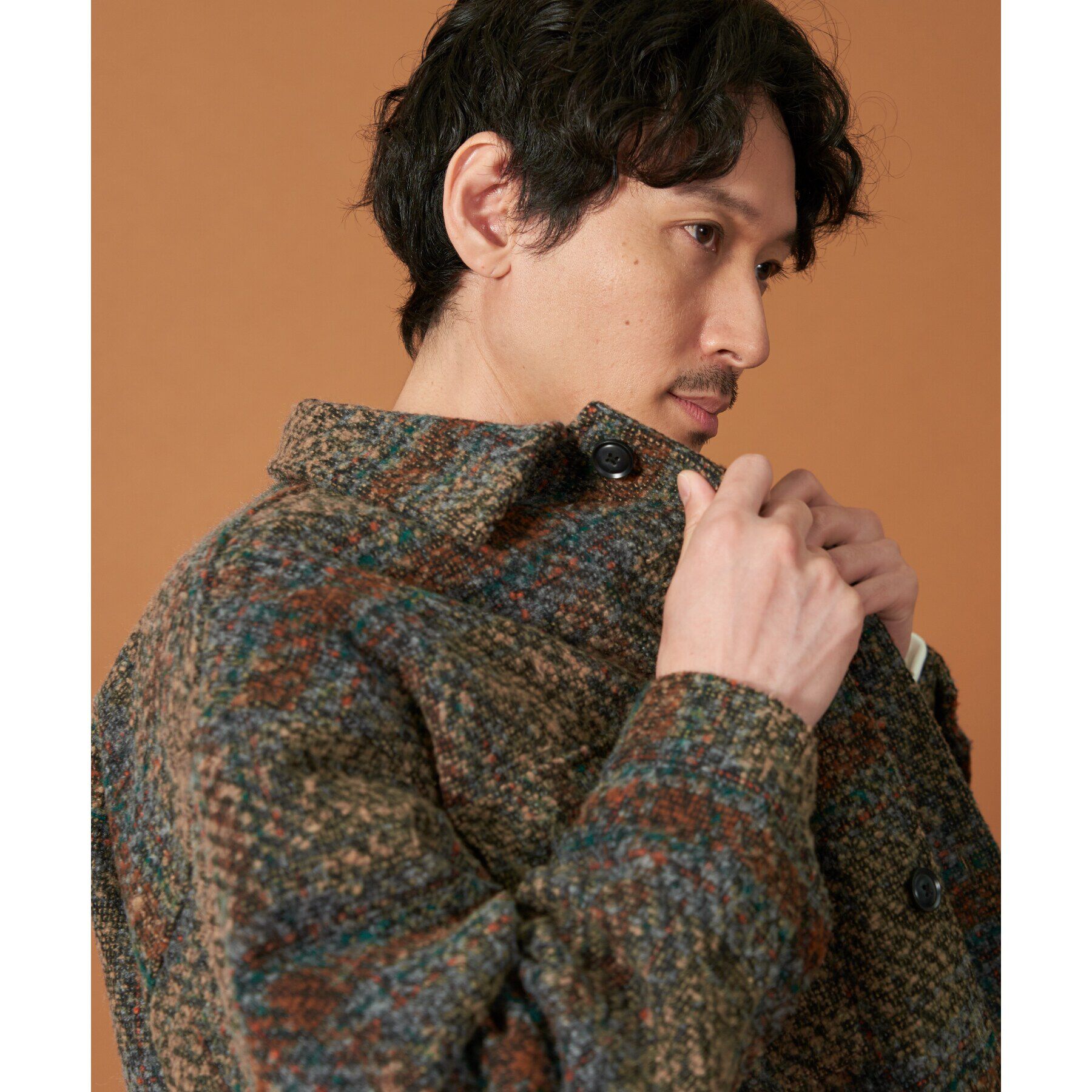 THE SHOP TK「チェック柄ツイードライクCPOジャケット」|ブルゾン・スタジャン|