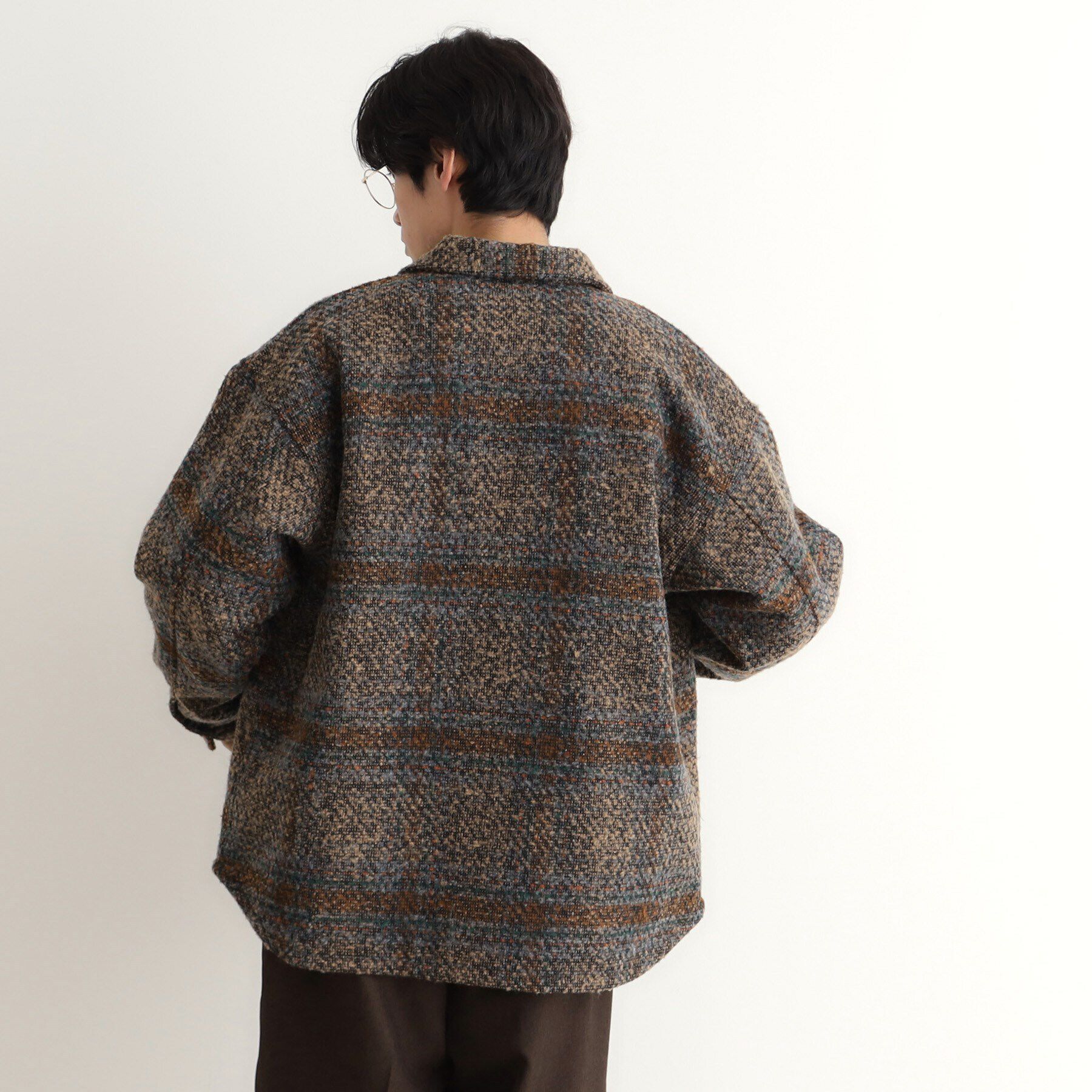 THE SHOP TK「チェック柄ツイードライクCPOジャケット」|ブルゾン・スタジャン|