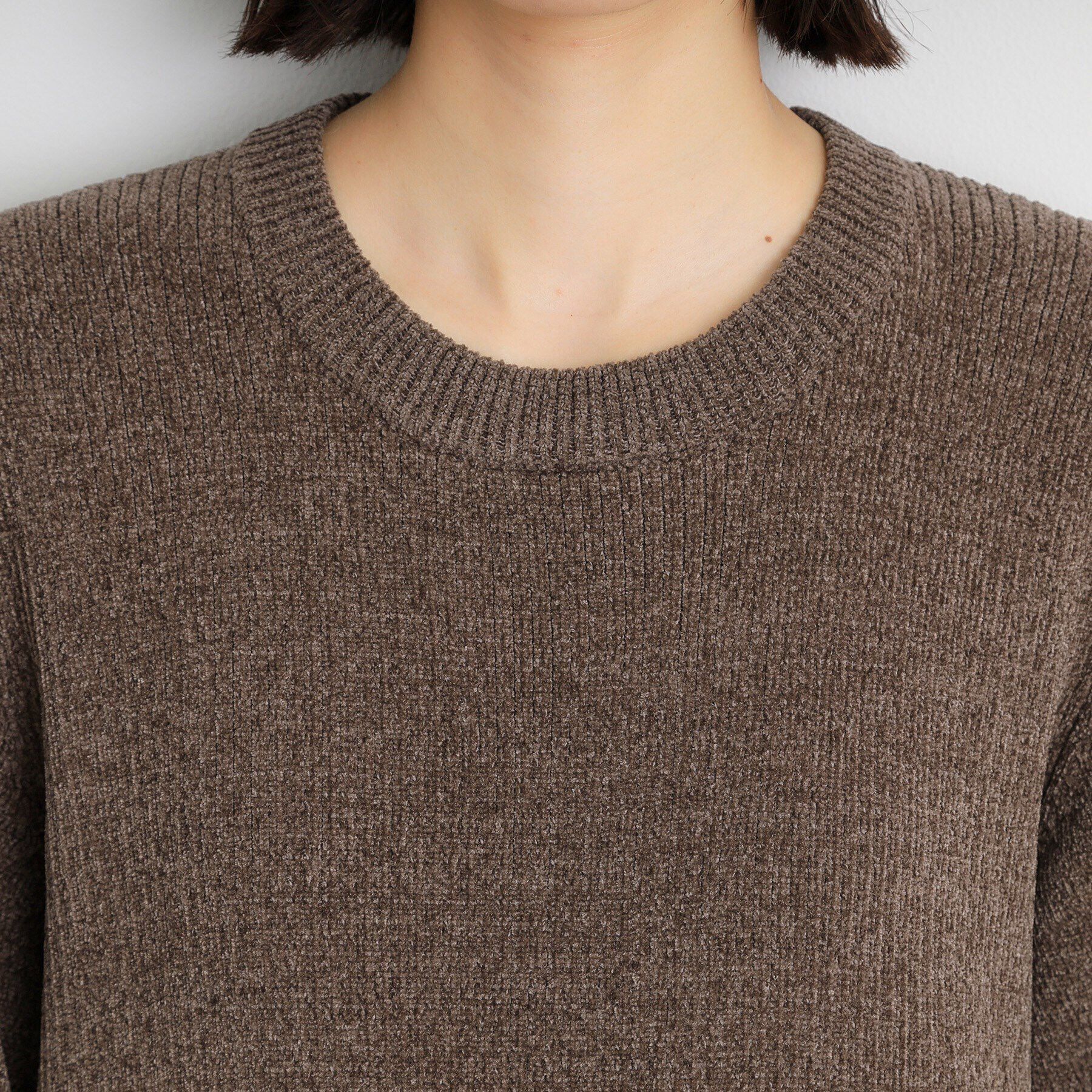 THE SHOP TK「ベロア風モールニットワンピース」|ワンピース|