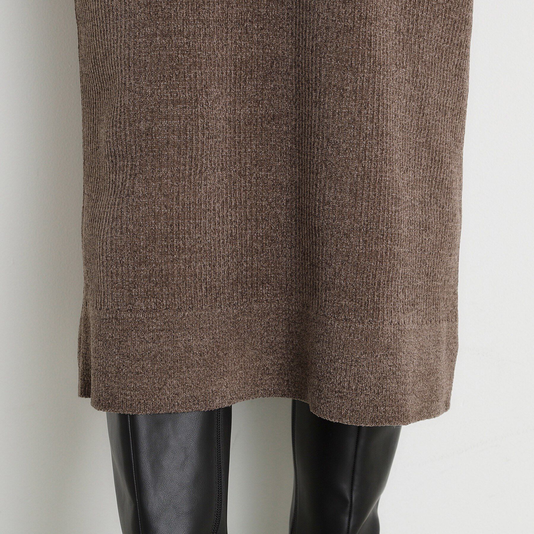 THE SHOP TK「ベロア風モールニットワンピース」|ワンピース|