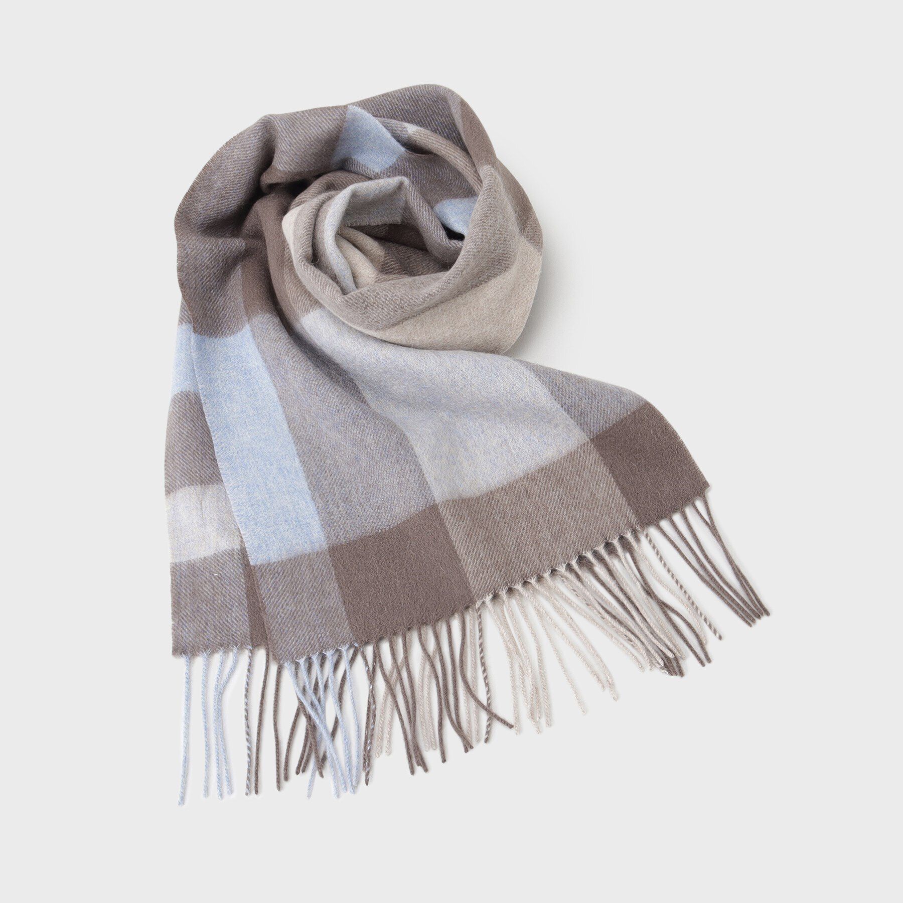 THE SHOP TK「ウールブロックチェックシングルマフラー ユニセックス」|ストール|