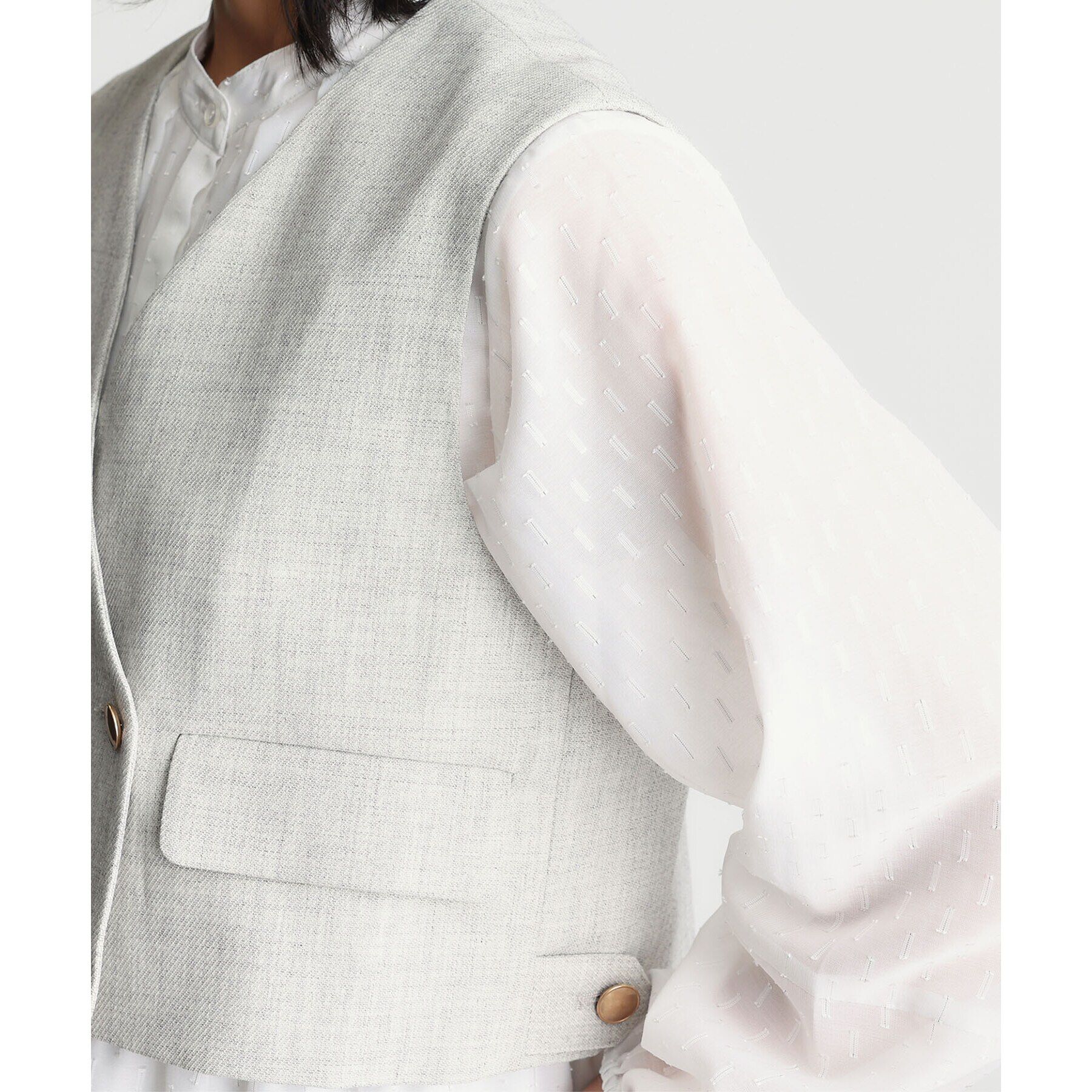 THE SHOP TK「【セットアップ可／ONOFF活躍】カルゼショートジレ／洗える」|ベスト・ジレ|