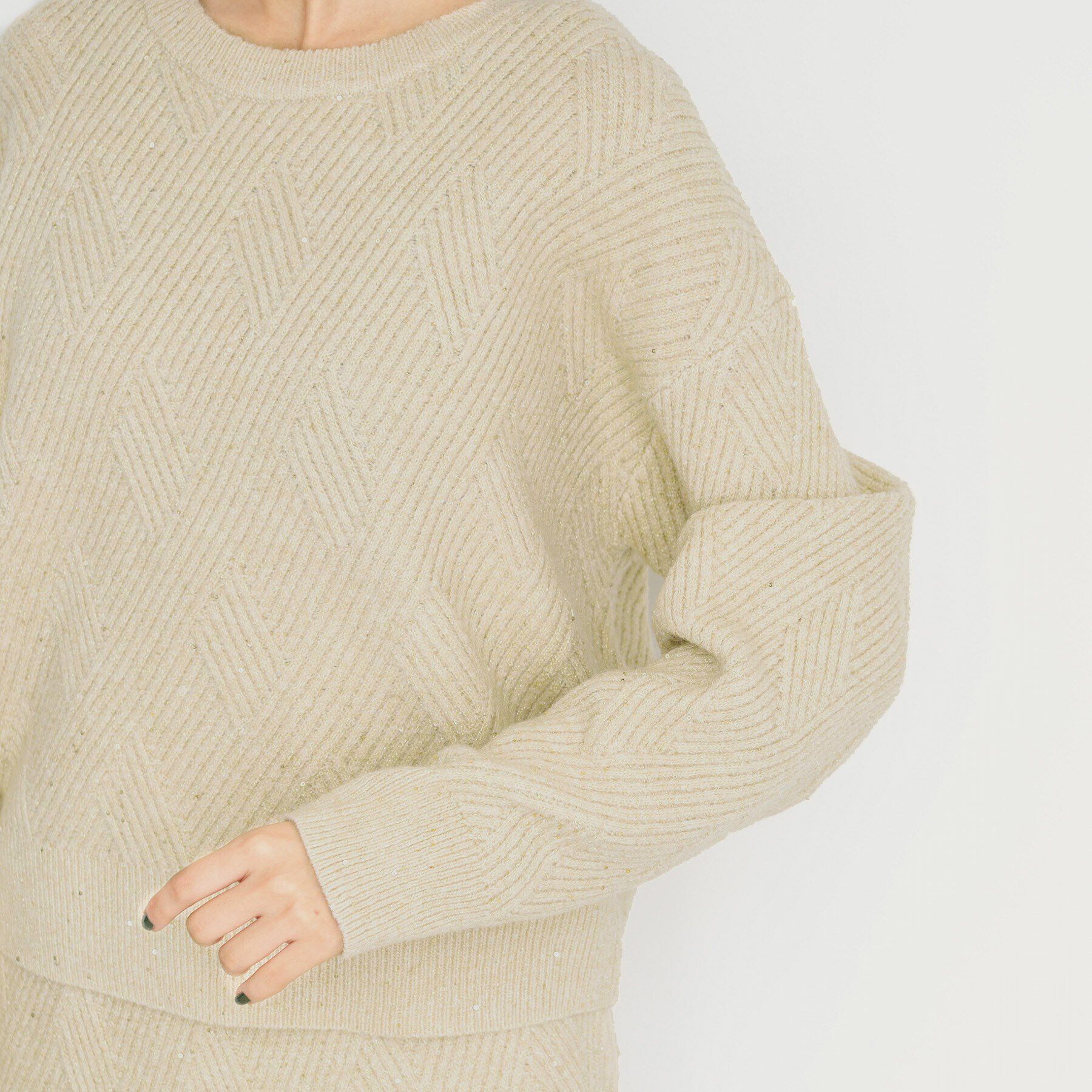 THE SHOP TK「リンクススパンコールニット/洗える」|ニット・セーター|